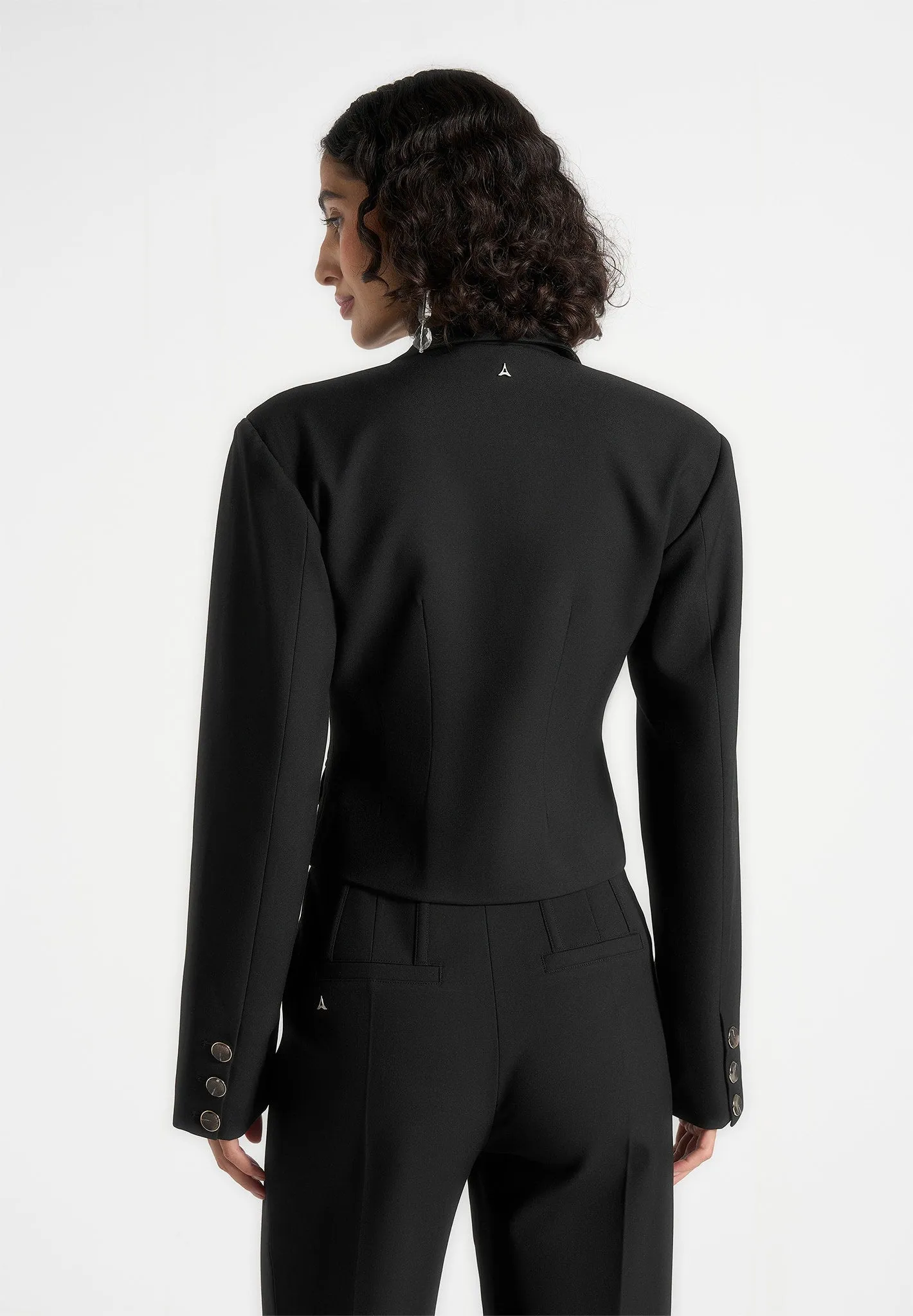 Prisca - Tailored Cropped Blazer - Black sold by Maniere De Voir product image thumbnail 5