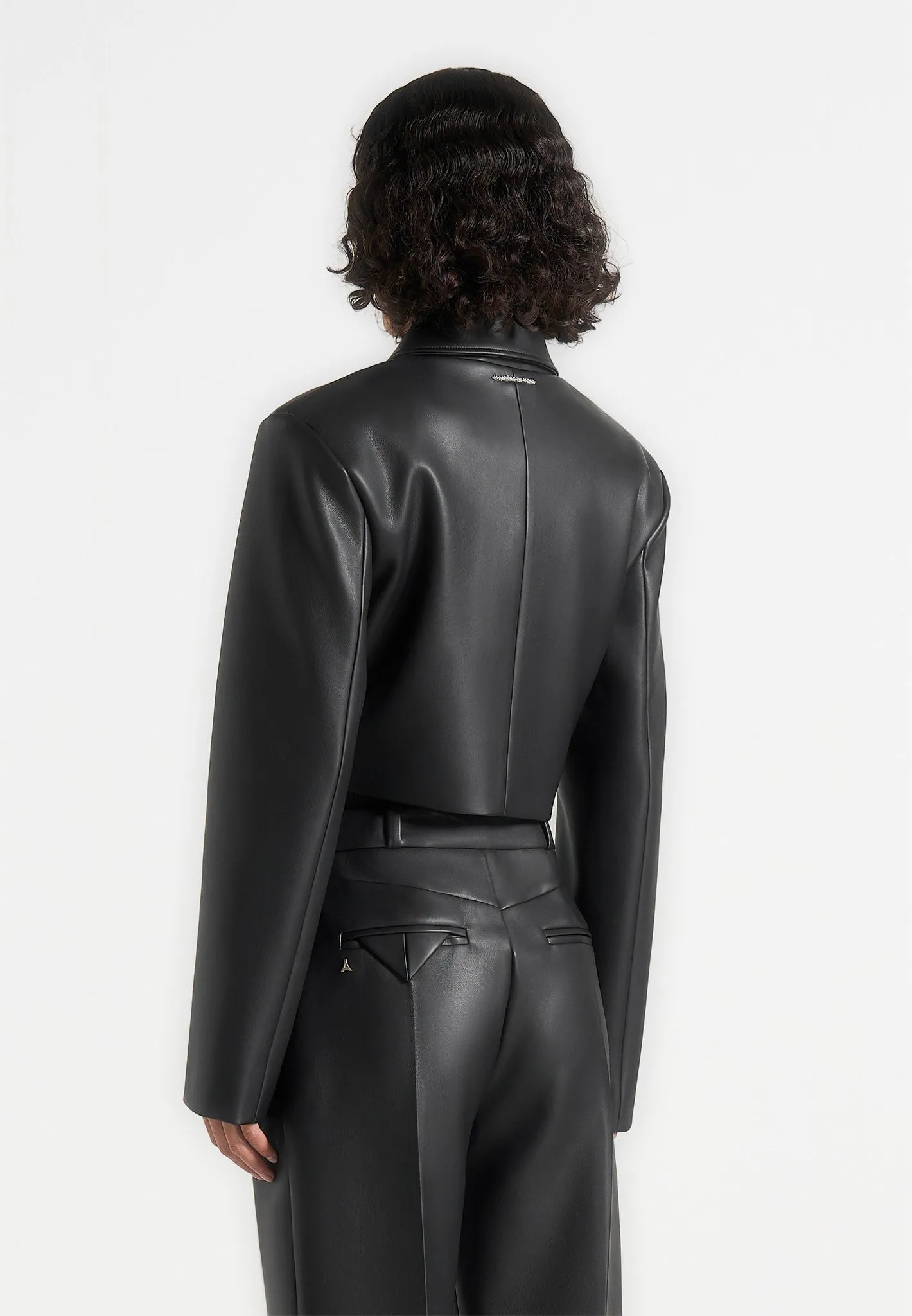Ania - Wide Shoulder Leather Jacket - Black sold by Maniere De Voir product image thumbnail 5