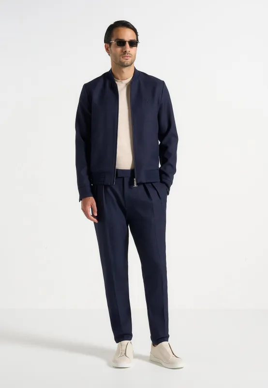 Sami - Tailored Bomber Jacket - Navy sold by Maniere De Voir