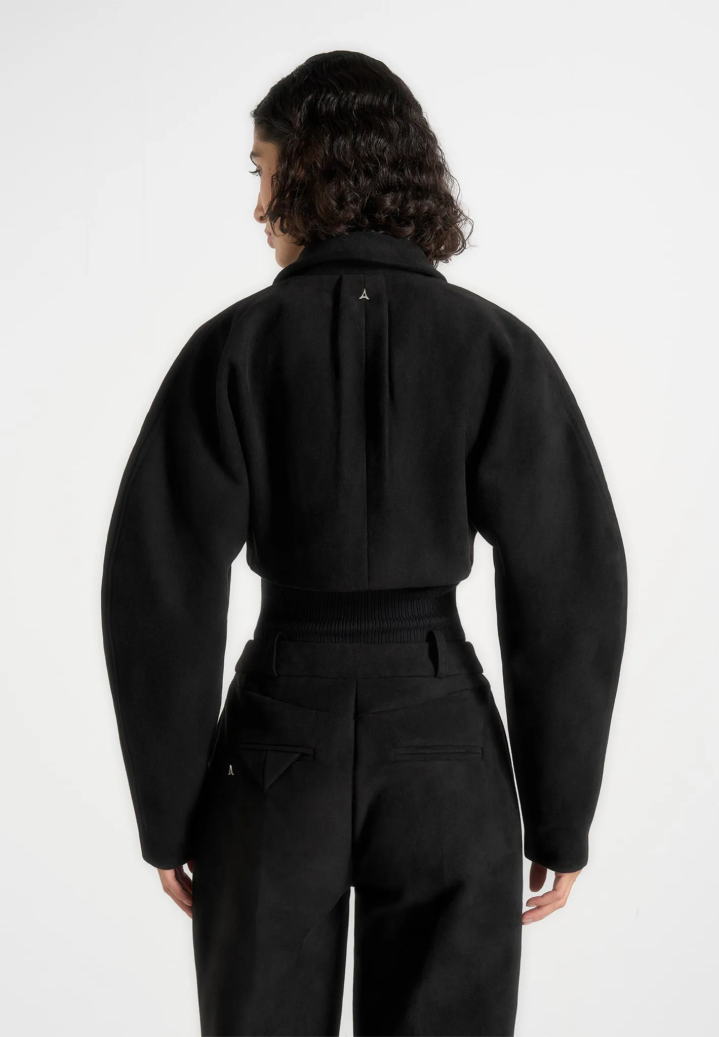 Elya - Suede Super Cropped Jacket - Black sold by Maniere De Voir product image thumbnail 4