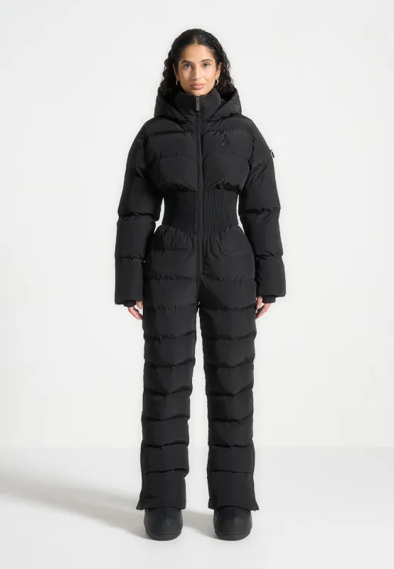 Manya - Ski Suit with Corset Detail - Black sold by Maniere De Voir