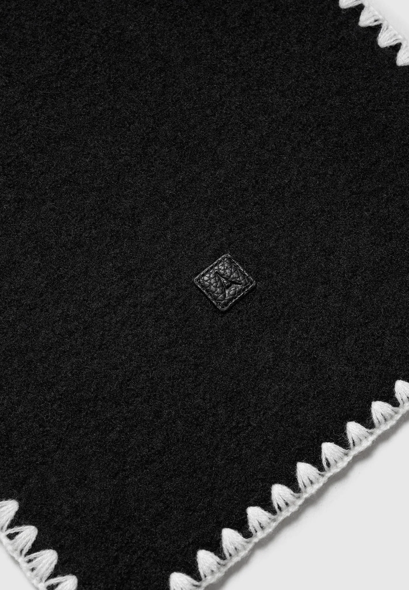 Aube - Blanket Stitch Wool Scarf - Black sold by Maniere De Voir product image thumbnail 5