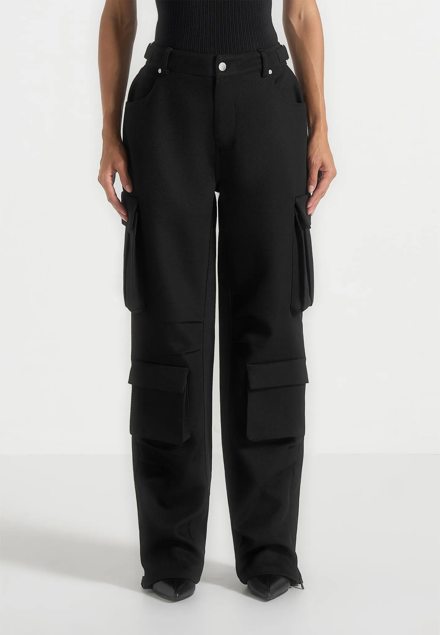 Emilie - Drill High Waisted Cargo Pants - Black sold by Maniere De Voir product image thumbnail 2