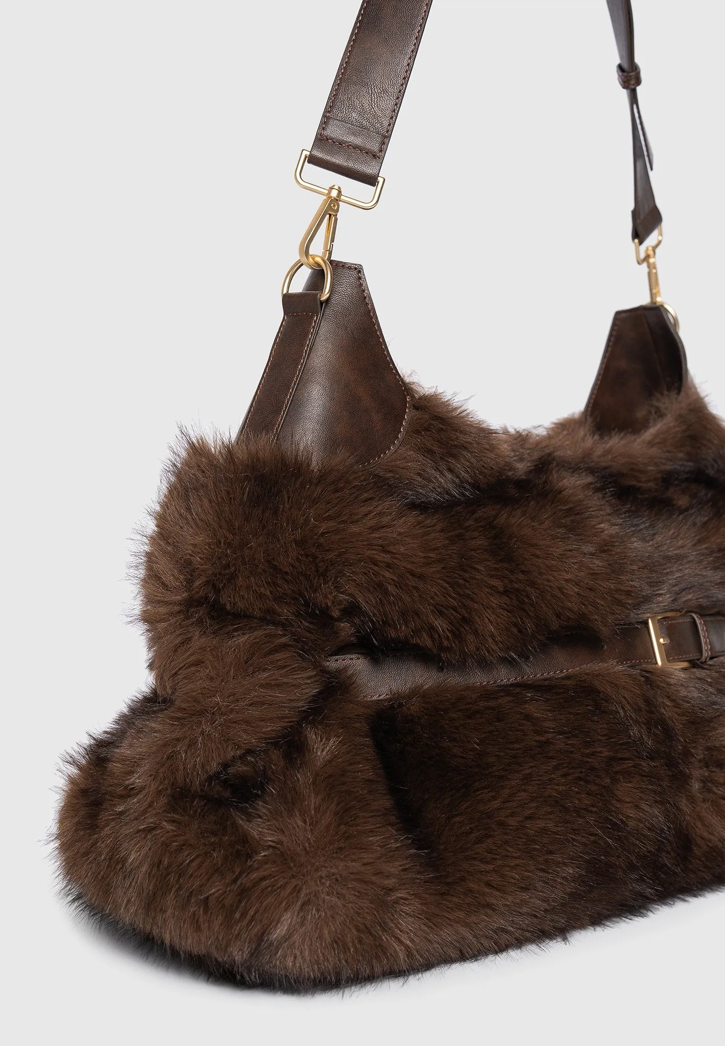 Cali - Fur Duffel Bag - Brown sold by Maniere De Voir product image thumbnail 2