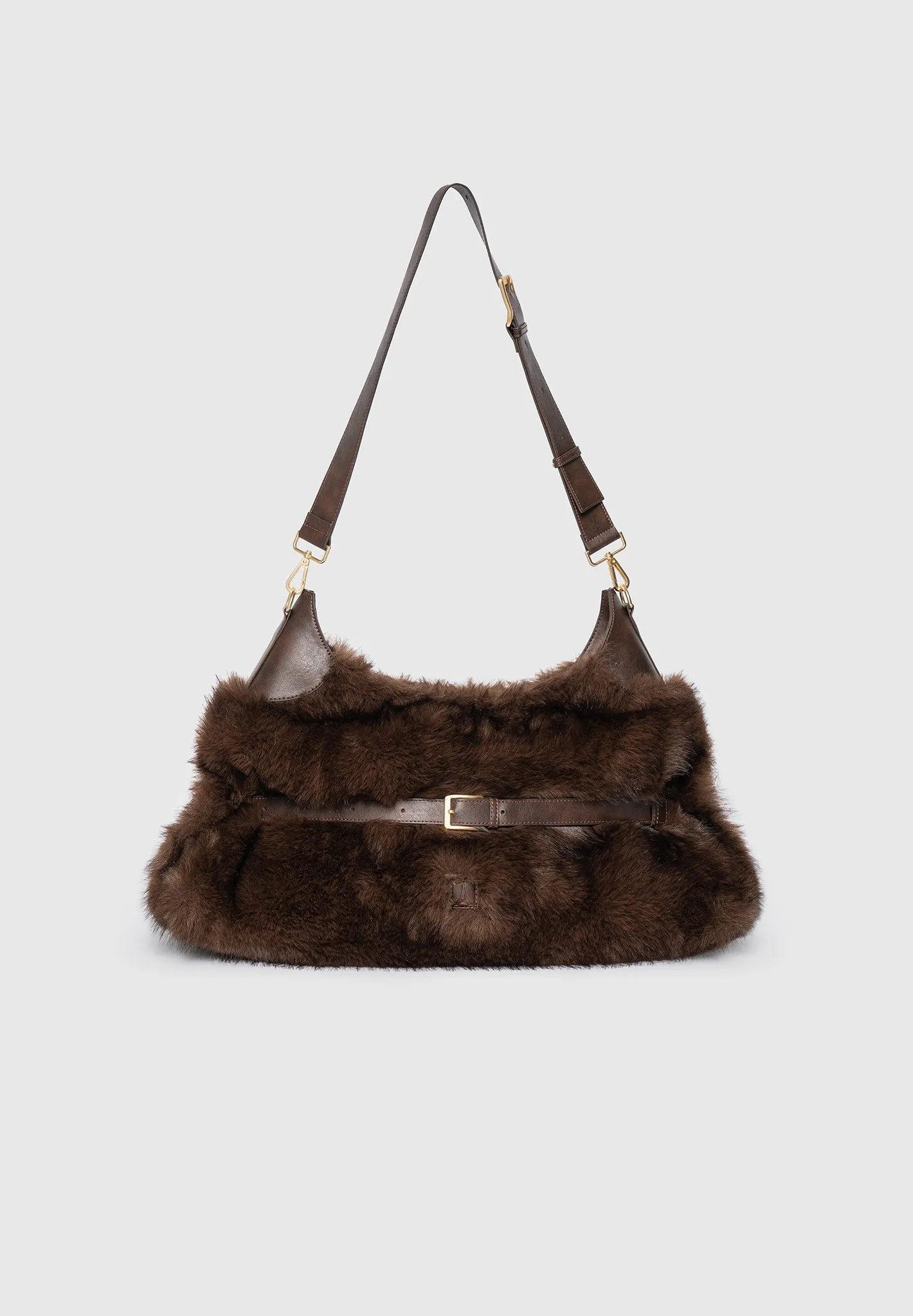 Cali - Fur Duffel Bag - Brown sold by Maniere De Voir product image thumbnail 5