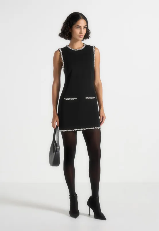 Cia - Embellished Sheath Mini Dress - Black sold by Maniere De Voir