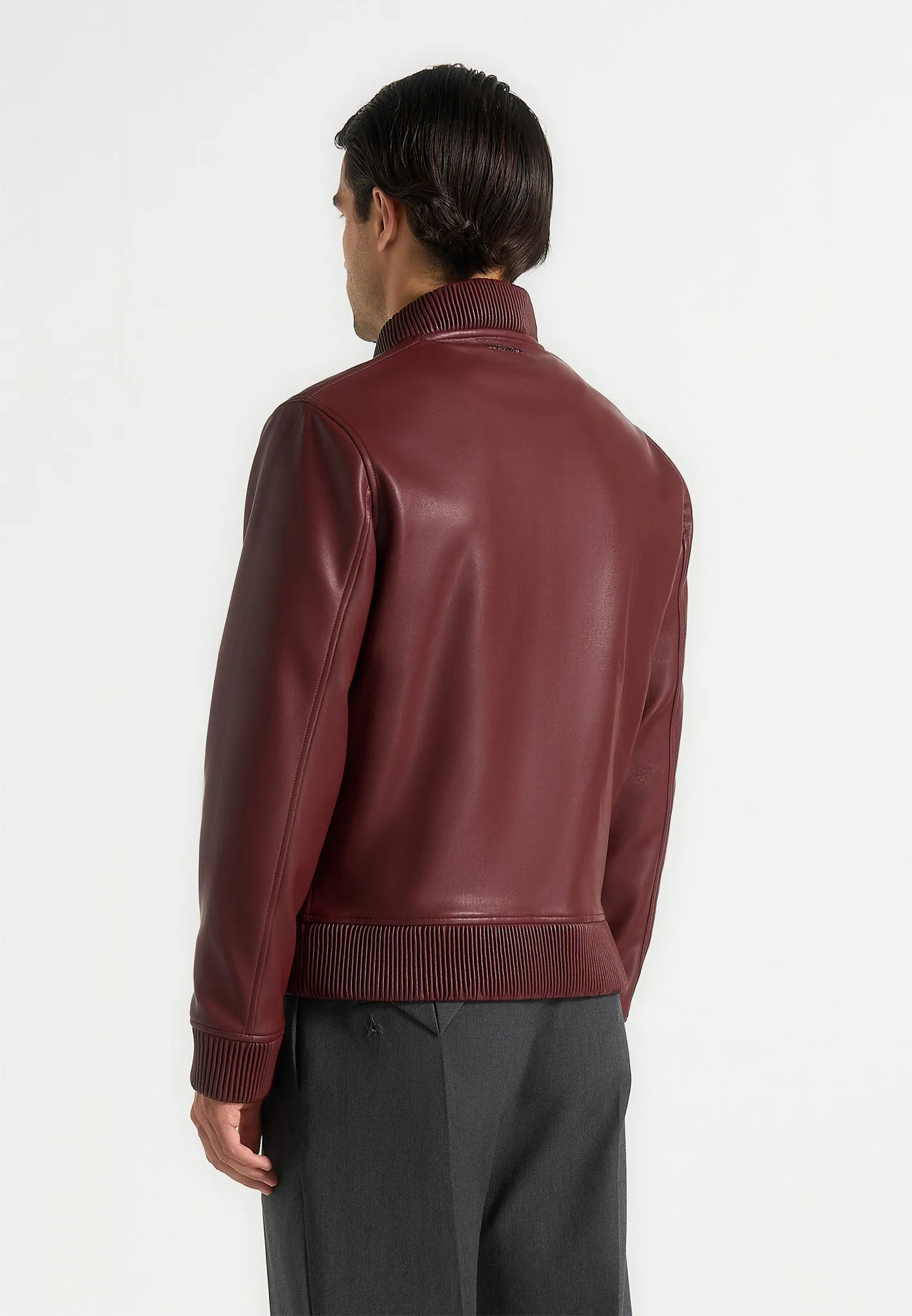 Arman - Leather Bomber Jacket - Wine Red sold by Maniere De Voir product image thumbnail 5