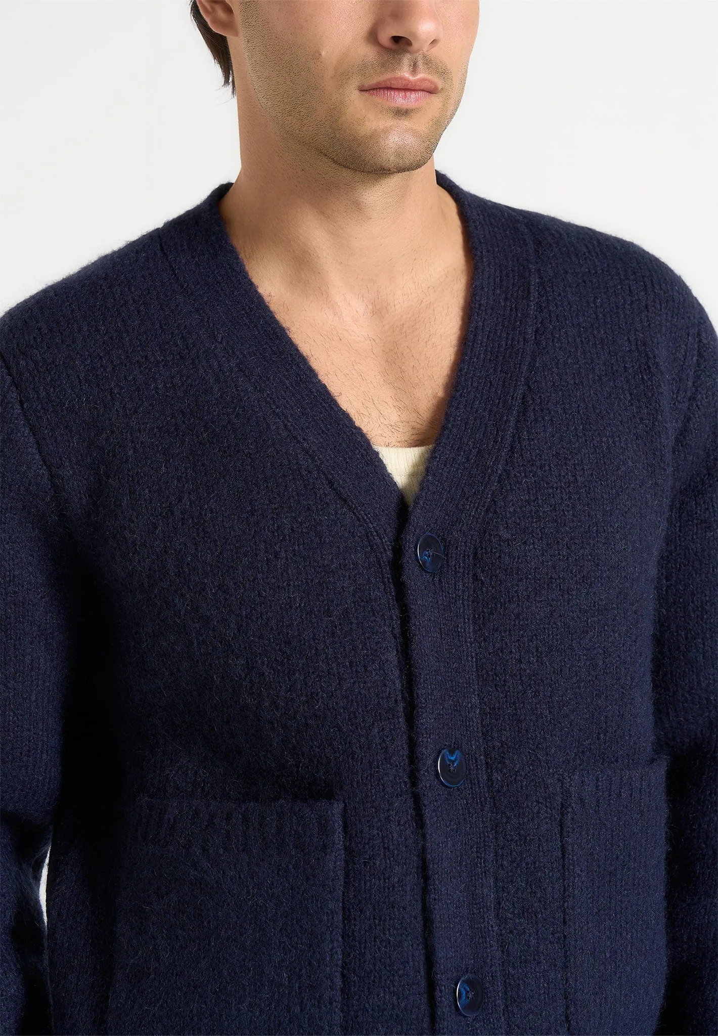 Aldo - Wool Knit Cardigan - Navy sold by Maniere De Voir product image thumbnail 3