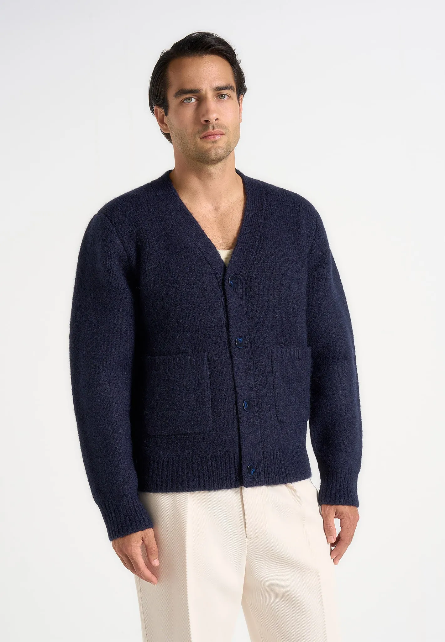 Aldo - Wool Knit Cardigan - Navy sold by Maniere De Voir product image thumbnail 2