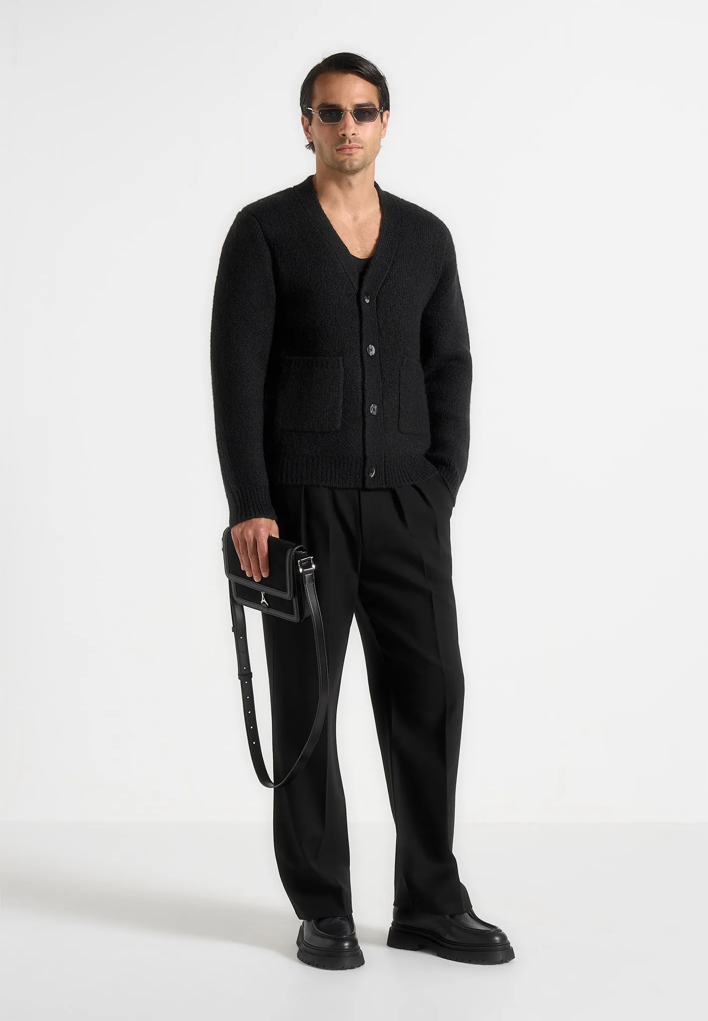 Aldo - Wool Knit Cardigan - Black sold by Maniere De Voir