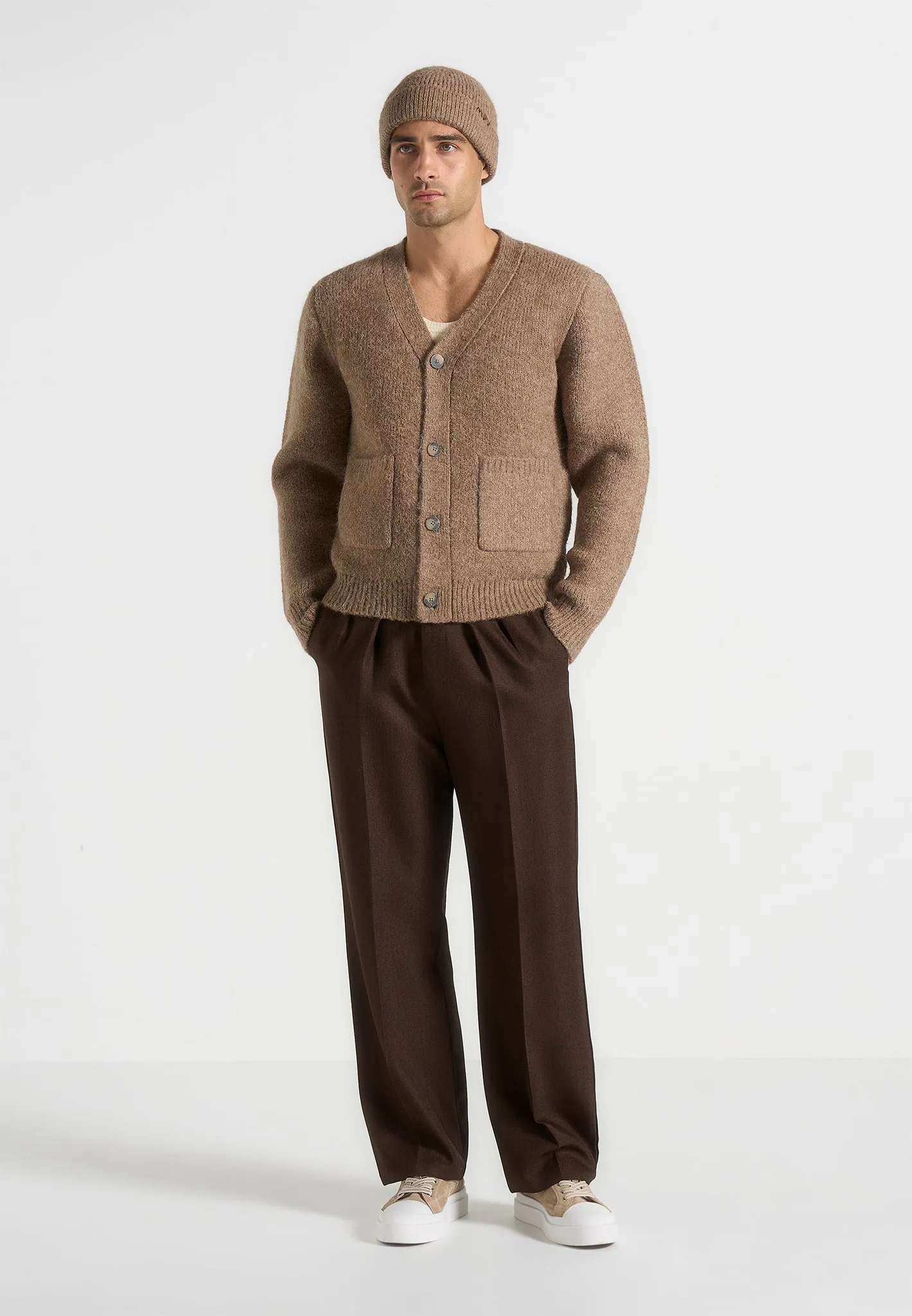 Aldo - Wool Knit Cardigan - Taupe sold by Maniere De Voir
