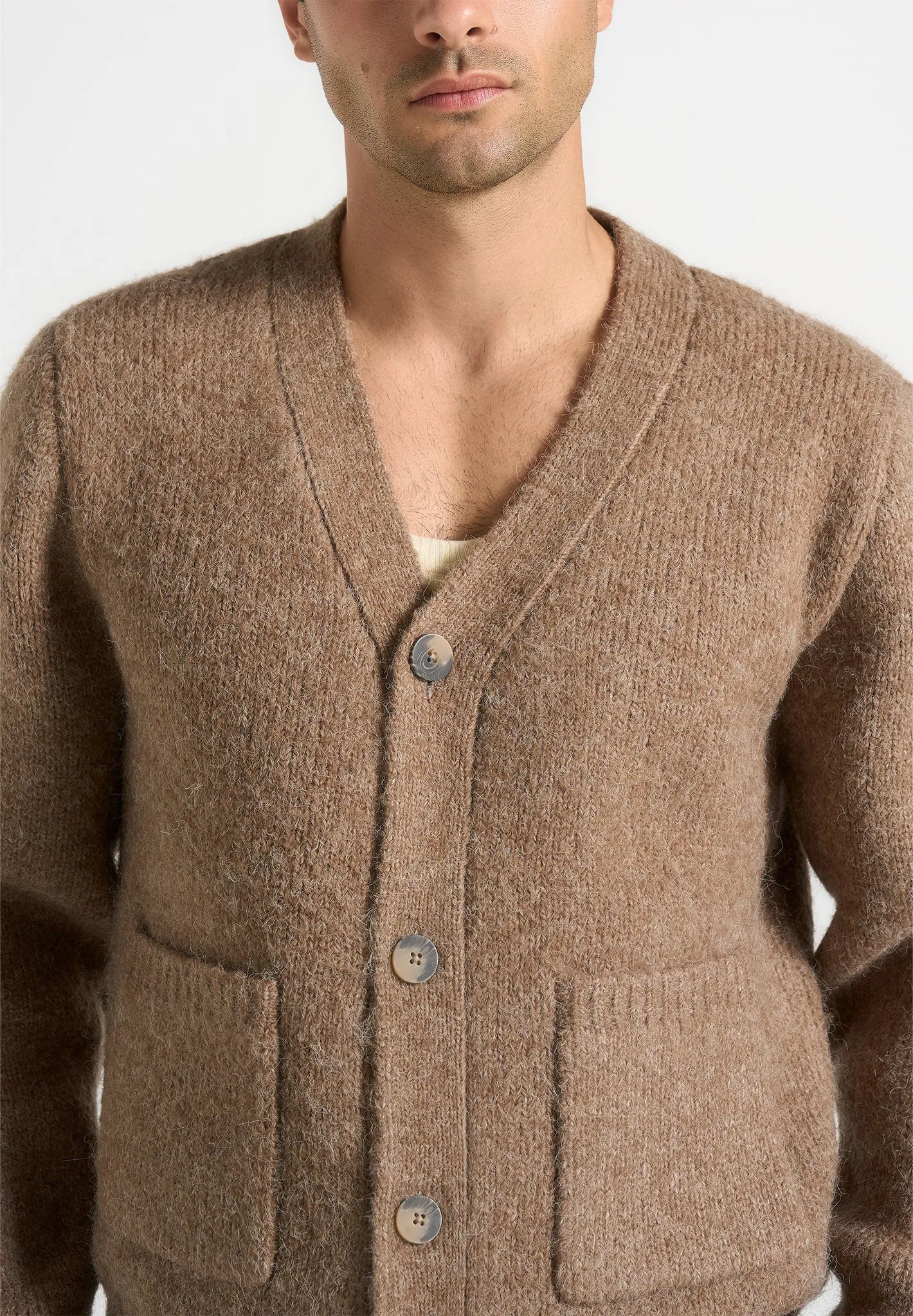 Aldo - Wool Knit Cardigan - Taupe sold by Maniere De Voir product image thumbnail 3
