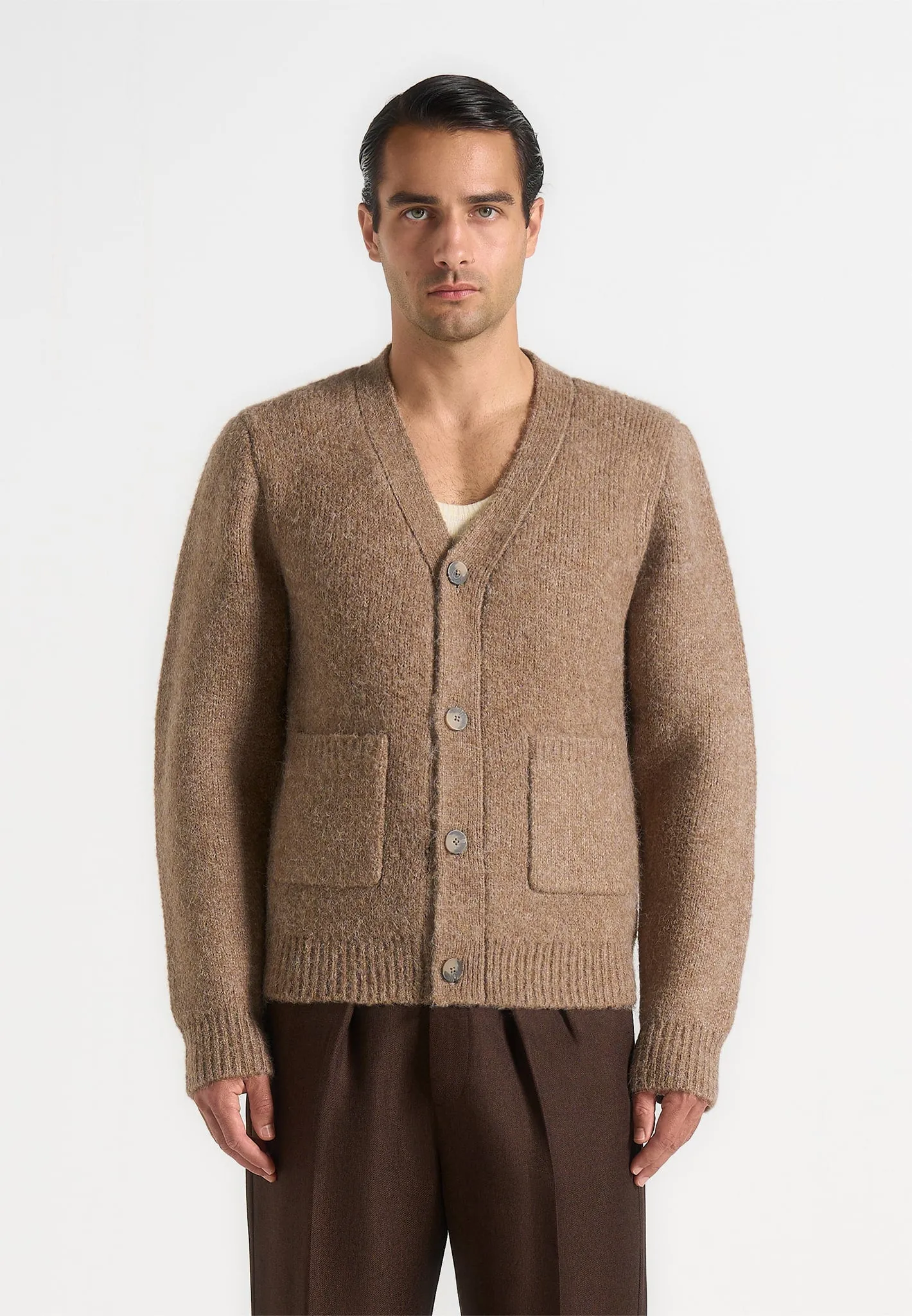 Aldo - Wool Knit Cardigan - Taupe sold by Maniere De Voir product image thumbnail 4