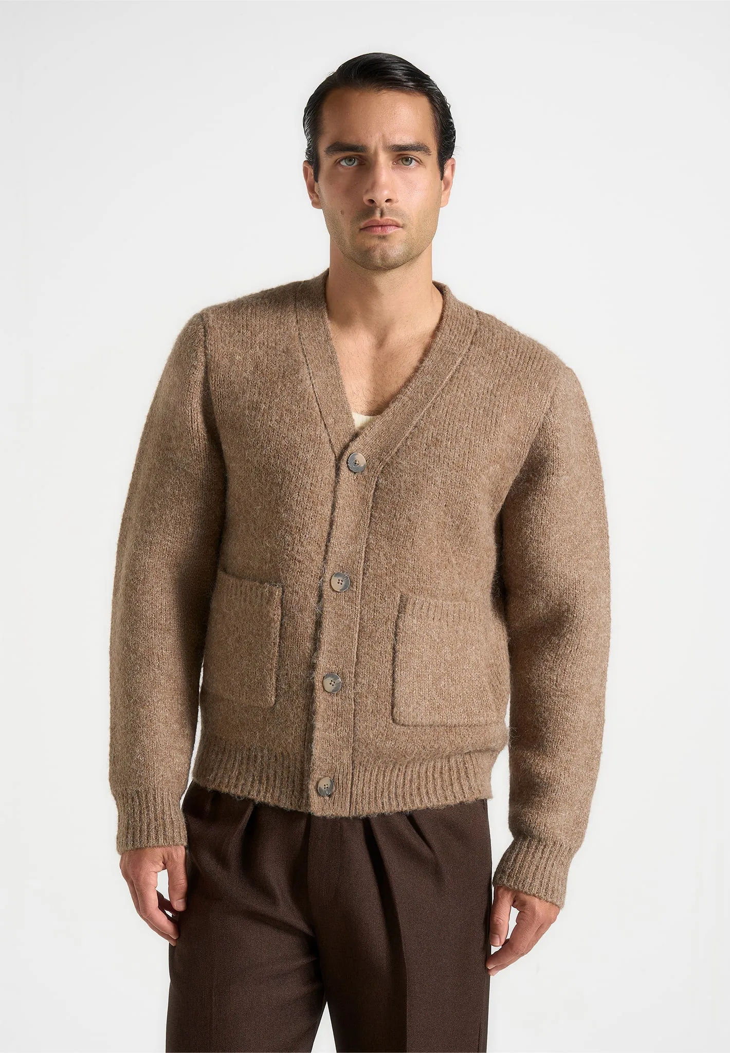 Aldo - Wool Knit Cardigan - Taupe sold by Maniere De Voir product image thumbnail 2
