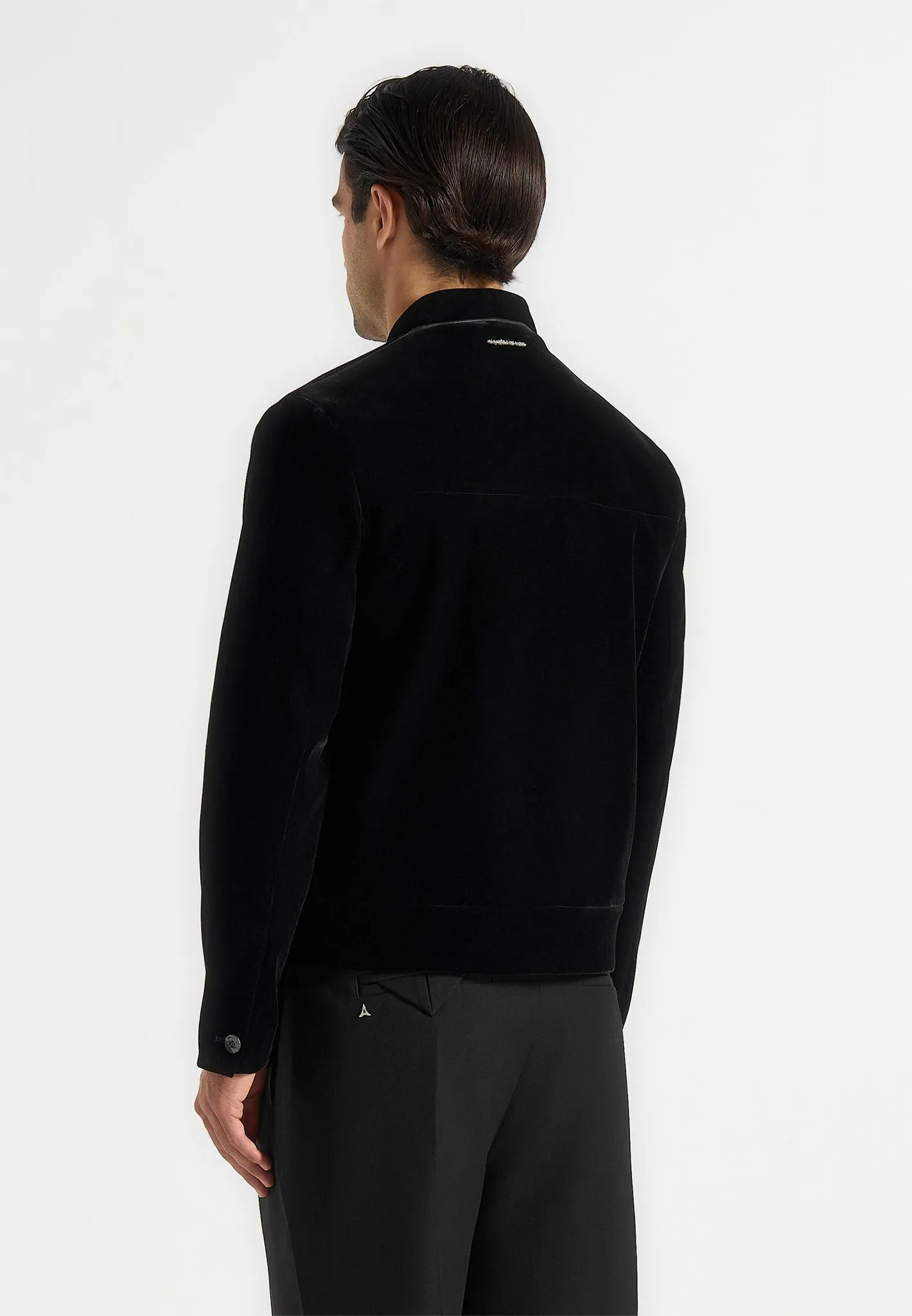 Nassim - Velvet Jacket With Contrast Piping - Black sold by Maniere De Voir product image thumbnail 5