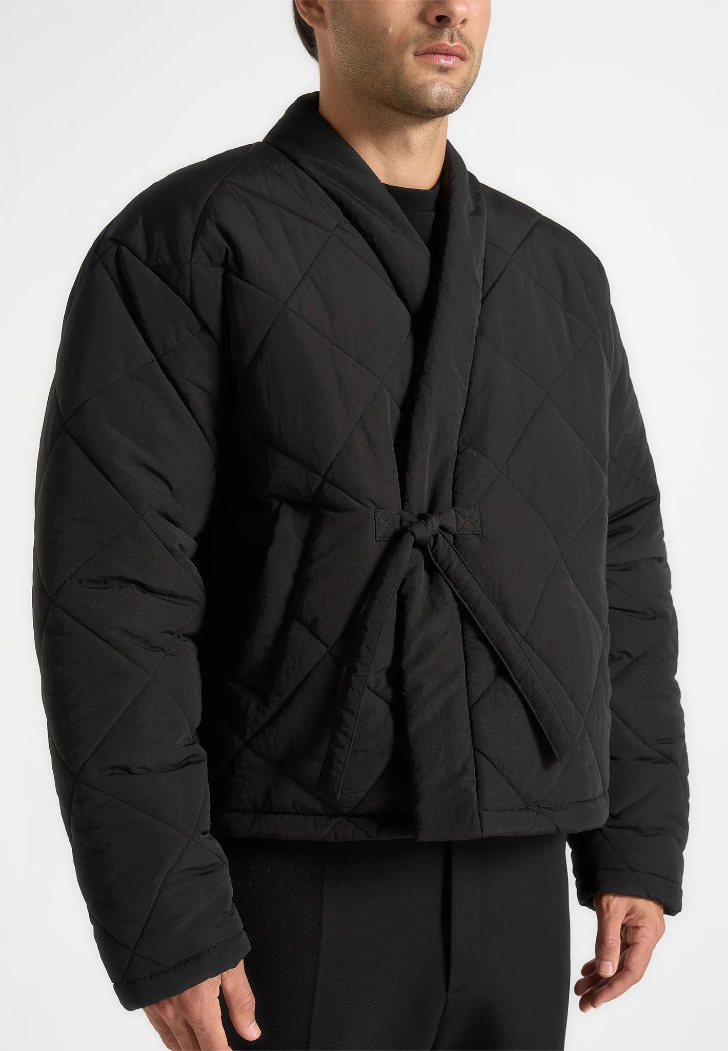 Emil - Kimono Quilted Wrap Puffer Jacket - Black sold by Maniere De Voir product image thumbnail 3