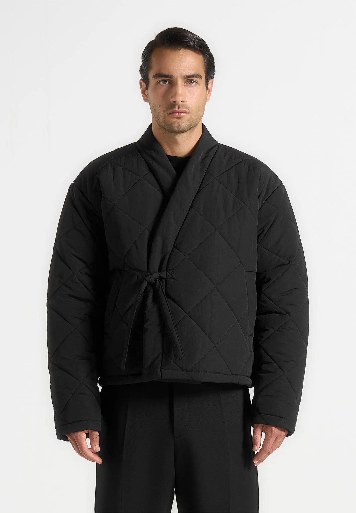Emil - Kimono Quilted Wrap Puffer Jacket - Black sold by Maniere De Voir product image thumbnail 4