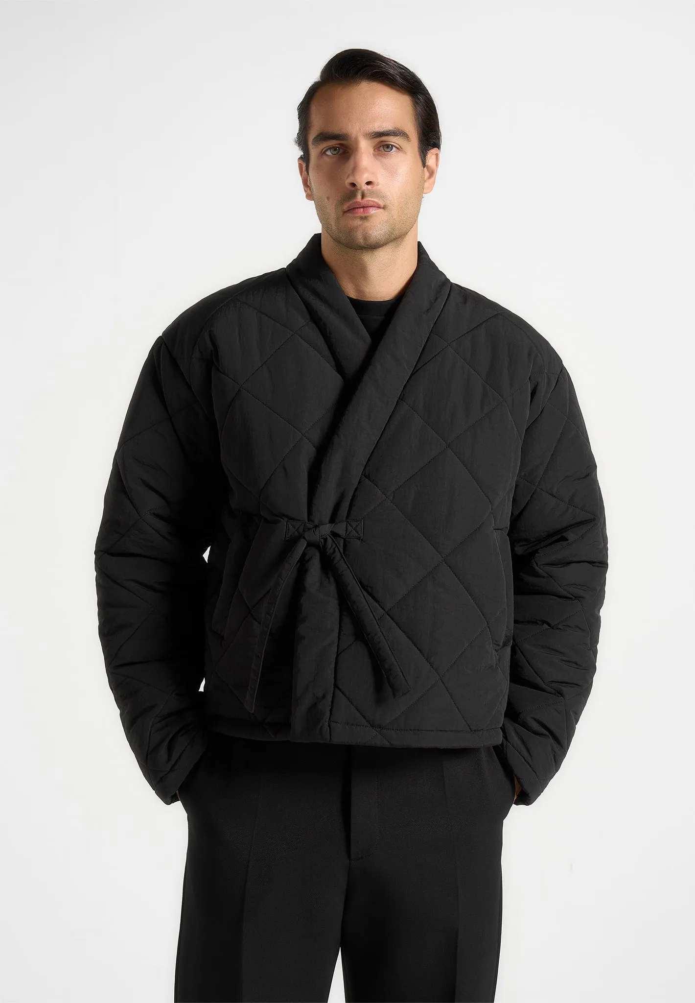 Emil - Kimono Quilted Wrap Puffer Jacket - Black sold by Maniere De Voir product image thumbnail 2