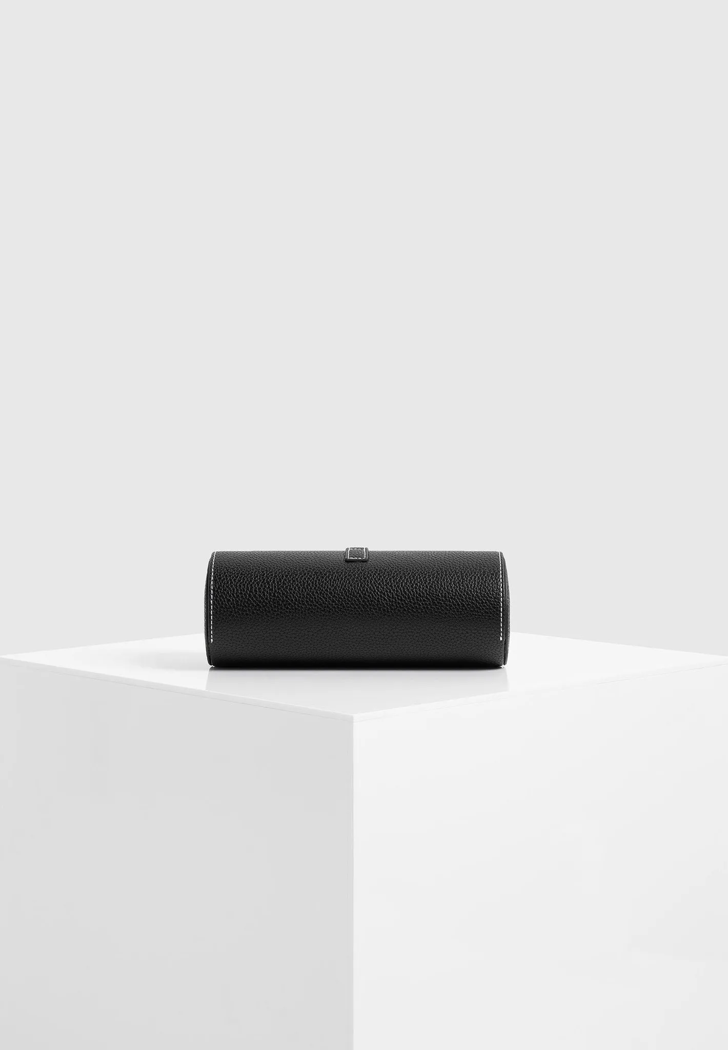 Fred - Pebbled Leather Contrast Stitch Watch Roll - Black sold by Maniere De Voir product image thumbnail 3