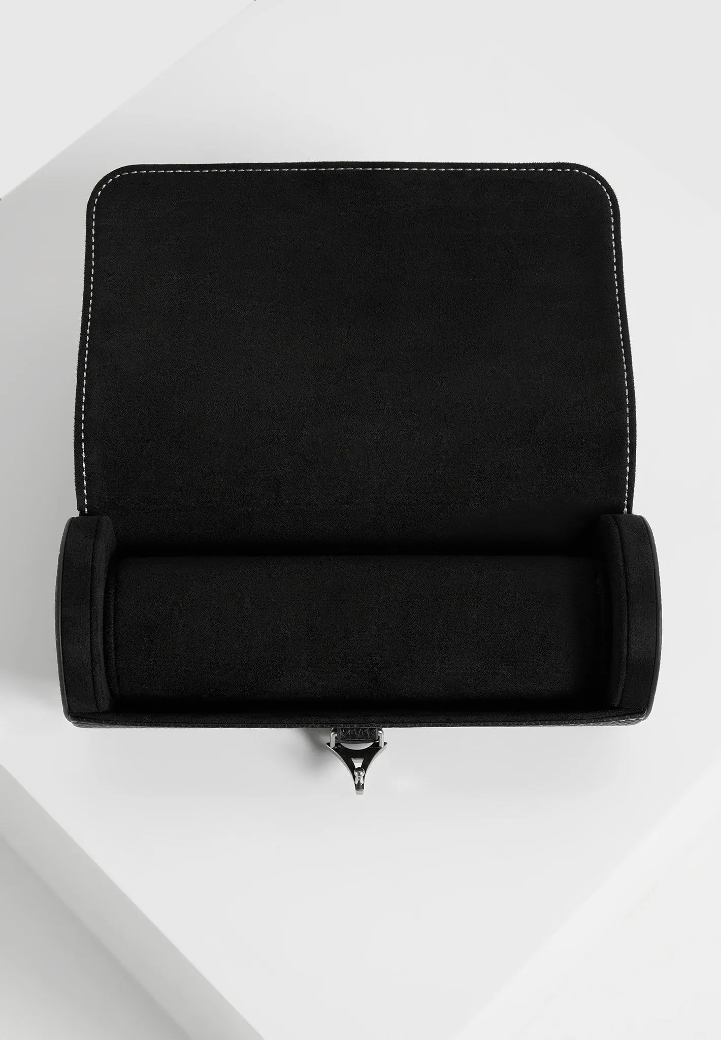 Fred - Pebbled Leather Contrast Stitch Watch Roll - Black sold by Maniere De Voir product image thumbnail 5