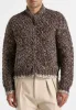Darel - Speckled Knit Bomber Jacket - Brown sold by Maniere De Voir