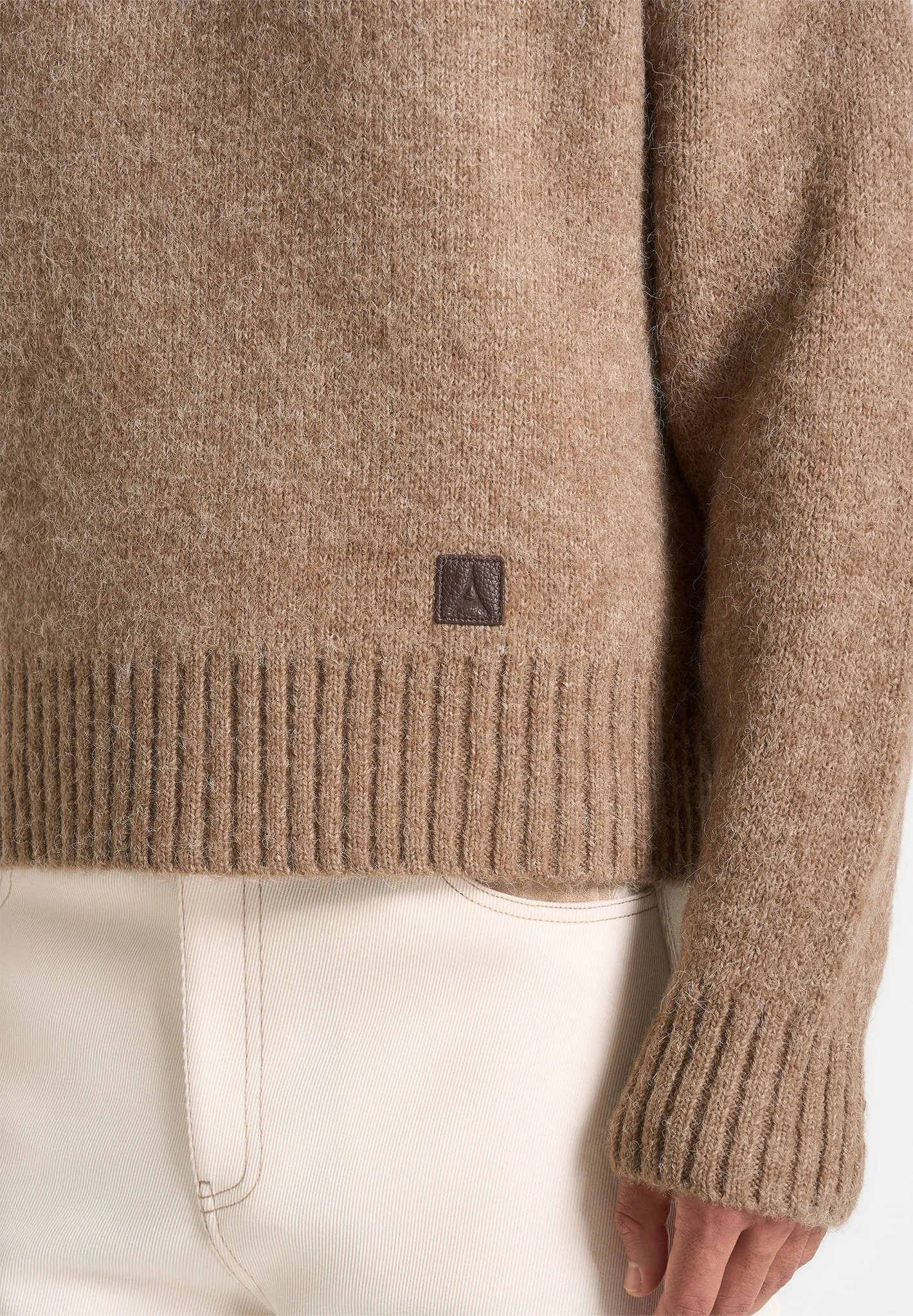 Kamil - Art Slogan Brushed Wool Knit Jumper - Beige sold by Maniere De Voir product image thumbnail 5