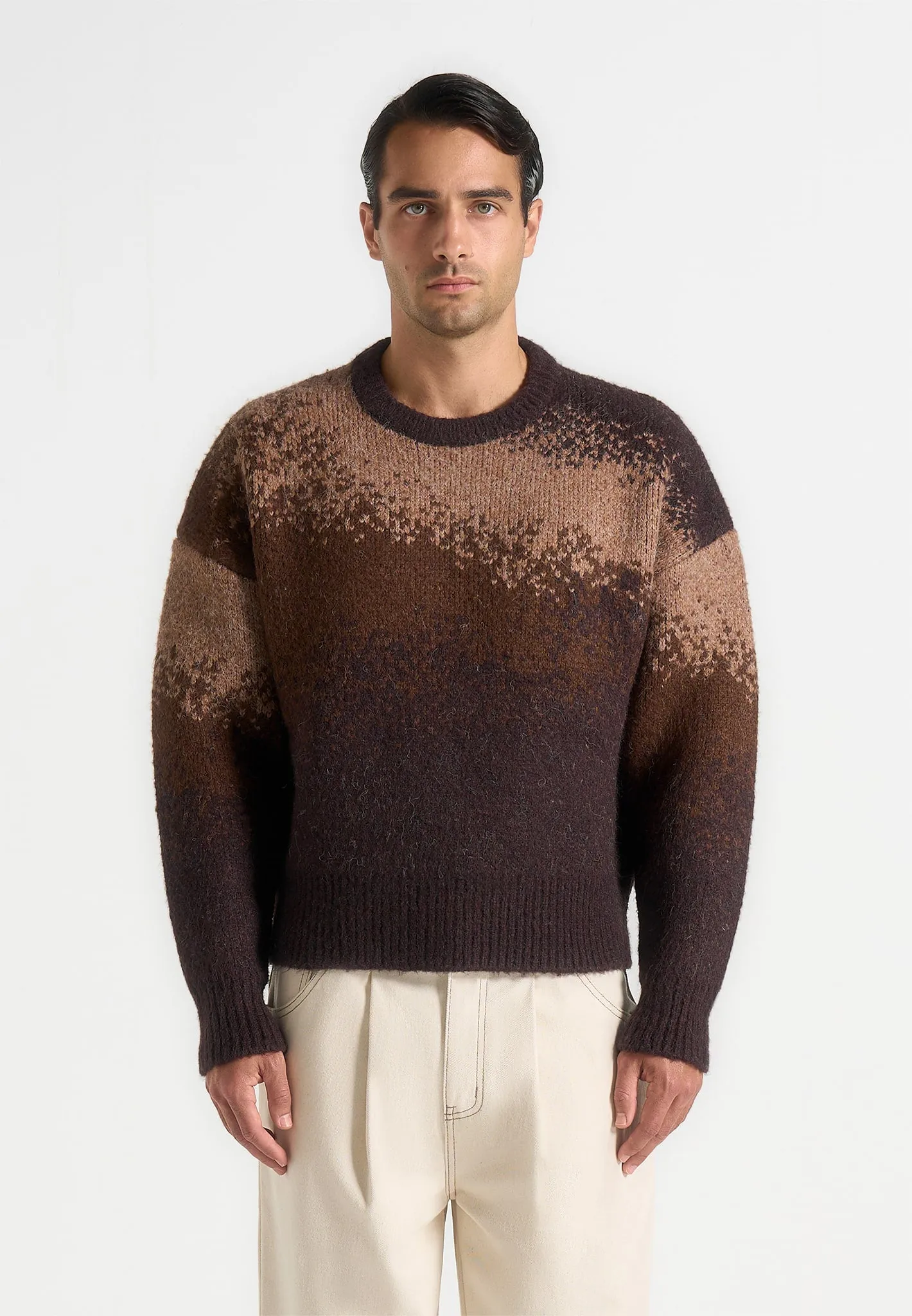 Yani - Ombre Wool Crewneck Sweater - Brown sold by Maniere De Voir product image thumbnail 4