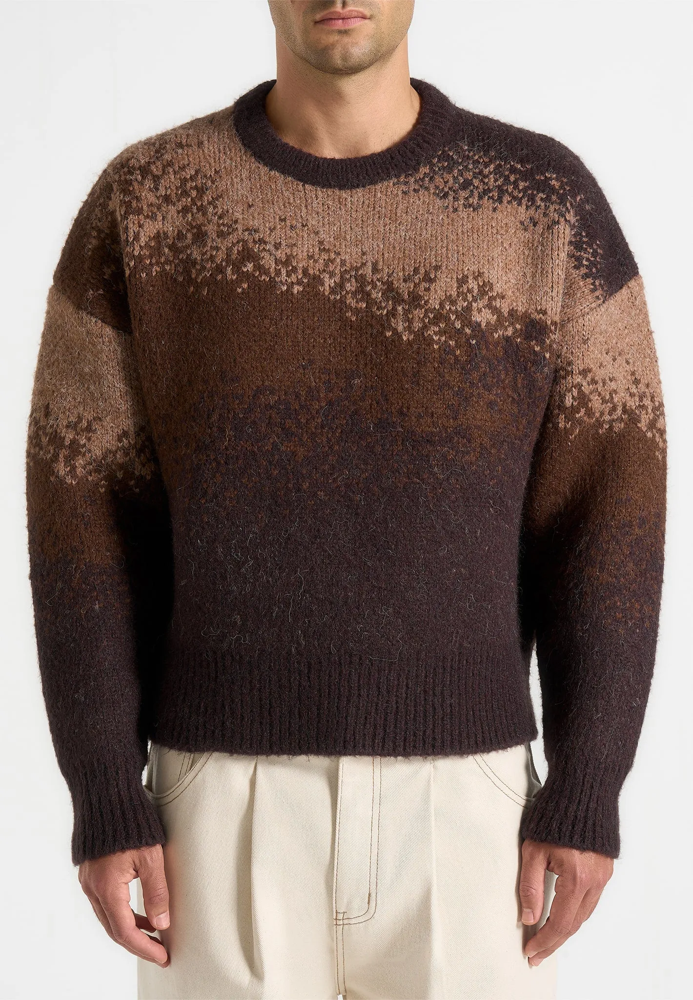 Yani - Ombre Wool Crewneck Sweater - Brown sold by Maniere De Voir product image thumbnail 3