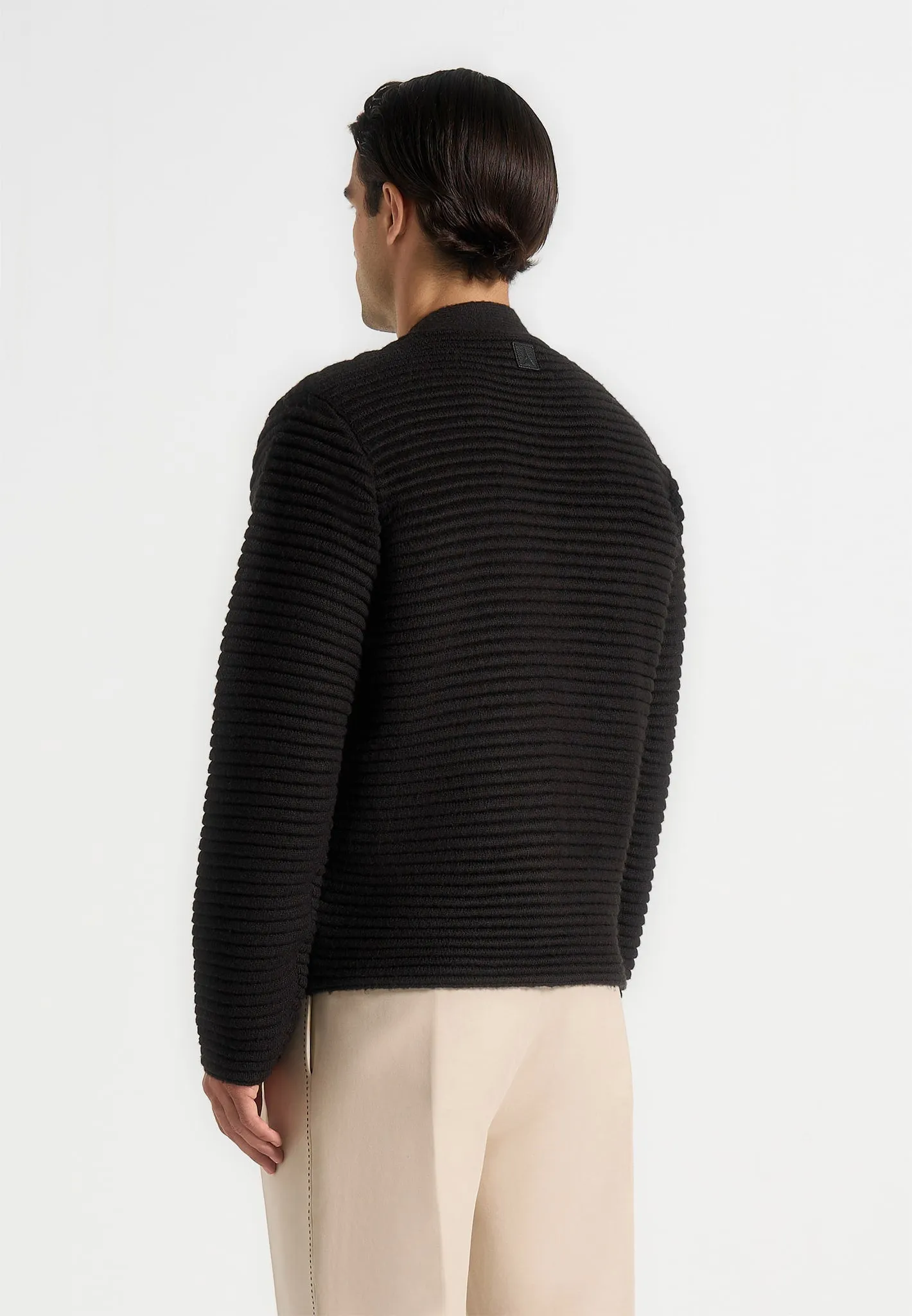 Anton - Ribbed Knit Cardigan - Black sold by Maniere De Voir product image thumbnail 5