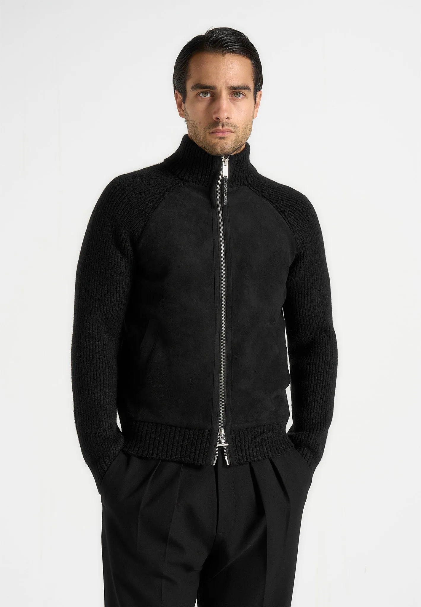 Rami - Suede & Knit Jacket - Black sold by Maniere De Voir product image thumbnail 2