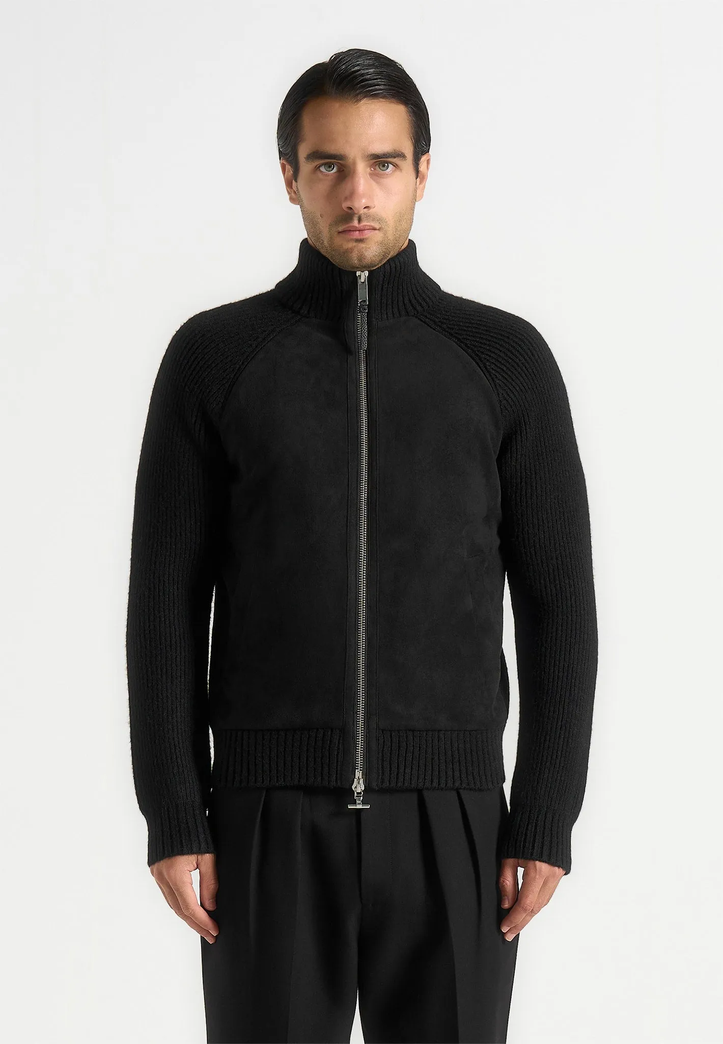 Rami - Suede & Knit Jacket - Black sold by Maniere De Voir product image thumbnail 4