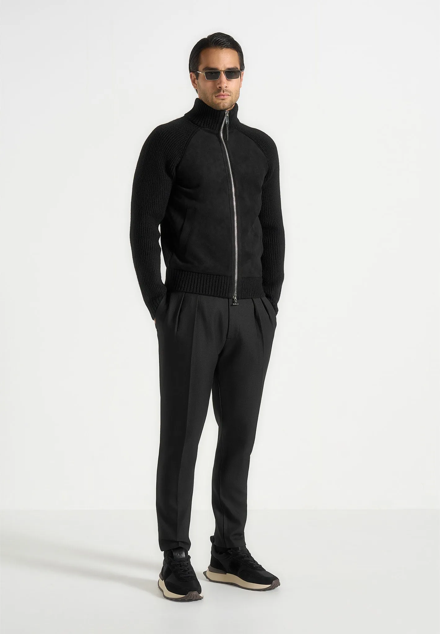 Rami - Suede & Knit Jacket - Black sold by Maniere De Voir