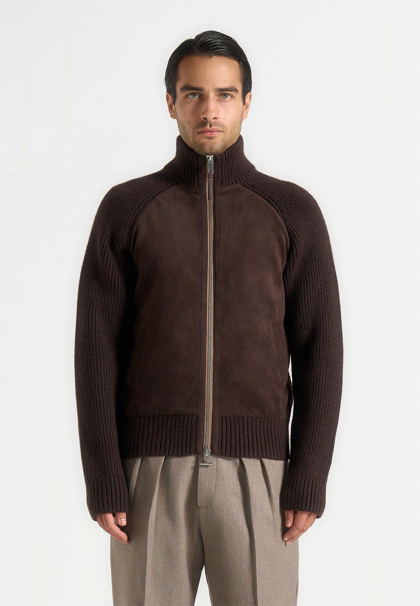 Rami - Suede & Knit Jacket - Brown sold by Maniere De Voir product image thumbnail 5