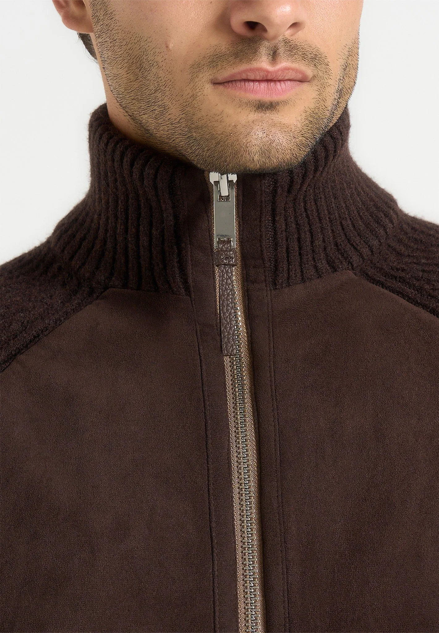 Rami - Suede & Knit Jacket - Brown sold by Maniere De Voir product image thumbnail 3