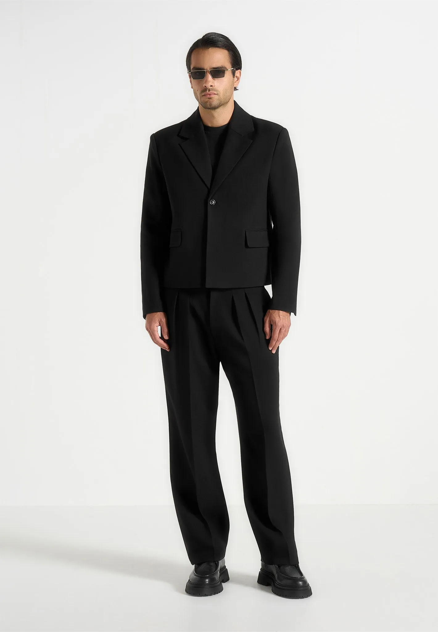 Silas - Tailored Cropped Blazer - Black sold by Maniere De Voir