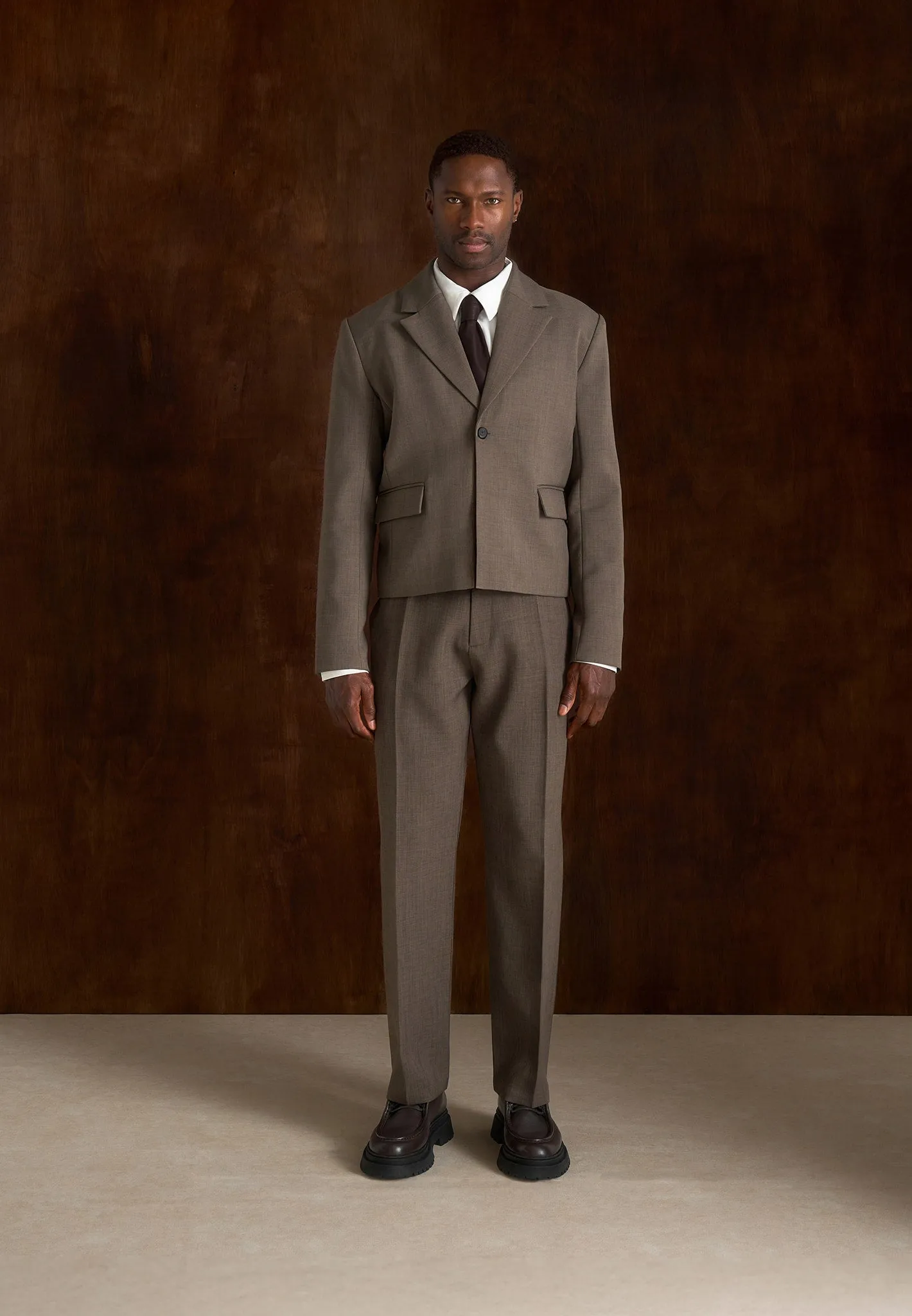 Silas - Tailored Cropped Blazer - Taupe sold by Maniere De Voir product image thumbnail 5