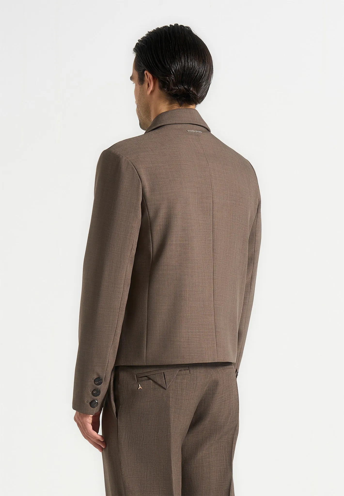 Silas - Tailored Cropped Blazer - Taupe sold by Maniere De Voir product image thumbnail 3