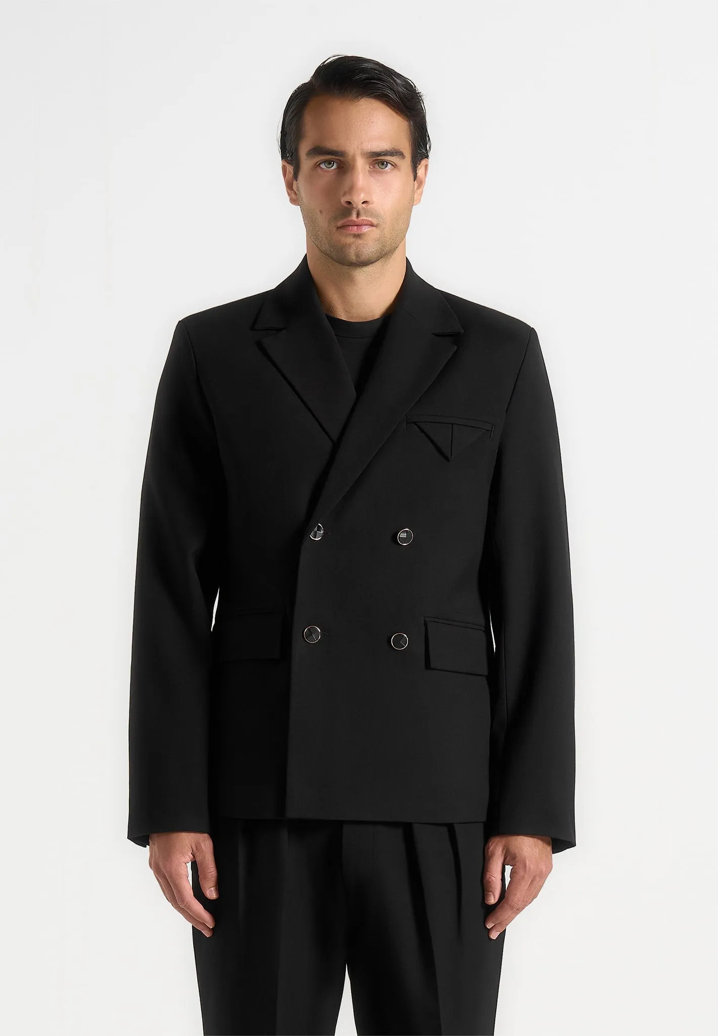 Didier - Double Breasted Tailored Suit Jacket - Black sold by Maniere De Voir product image thumbnail 2