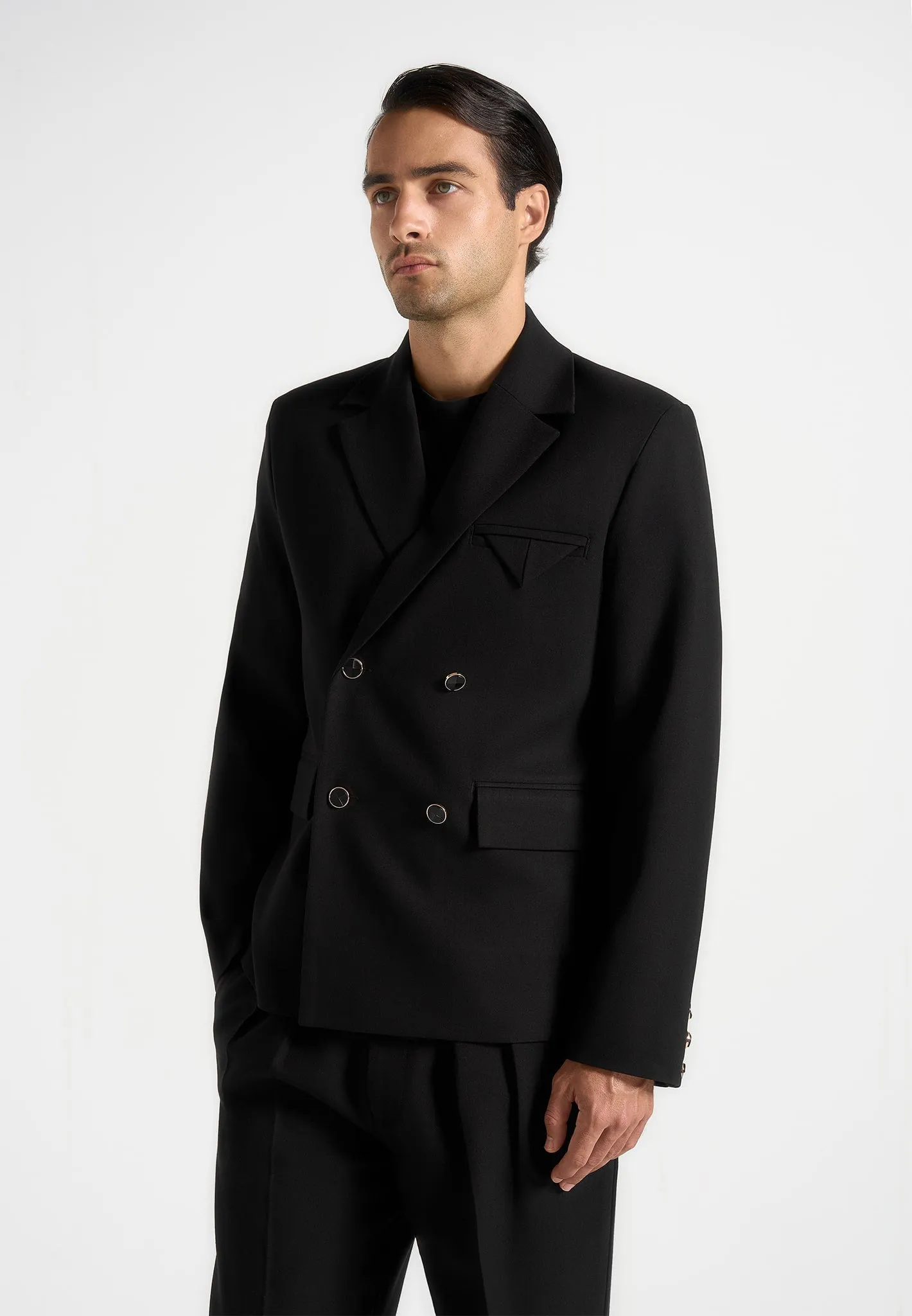 Didier - Double Breasted Tailored Suit Jacket - Black sold by Maniere De Voir product image thumbnail 3