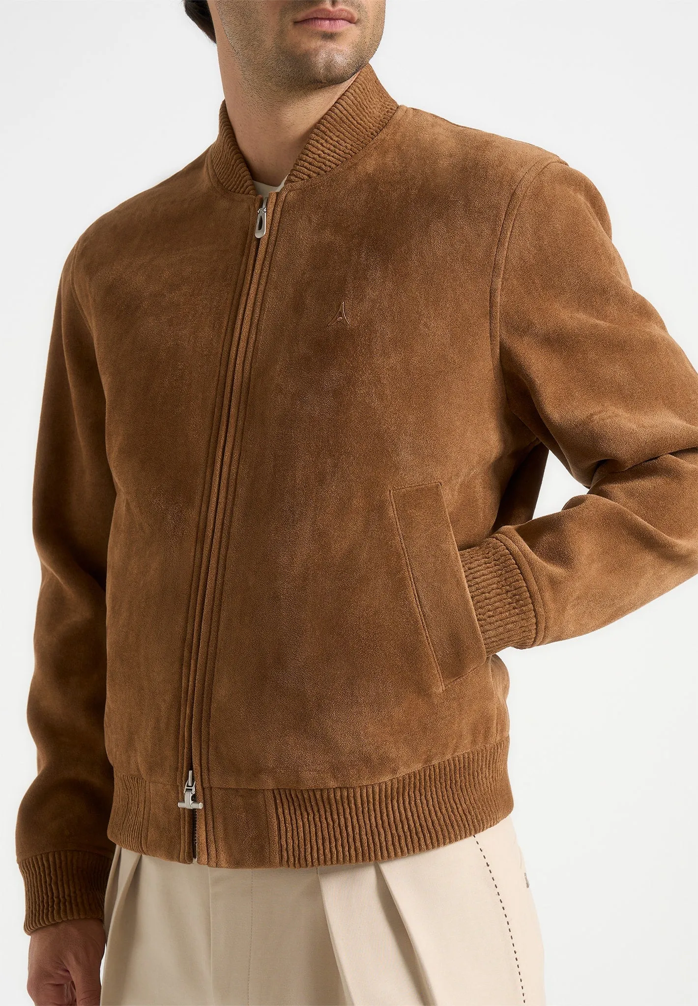 Arsene - Suede Bomber Jacket - Fawn sold by Maniere De Voir product image thumbnail 3