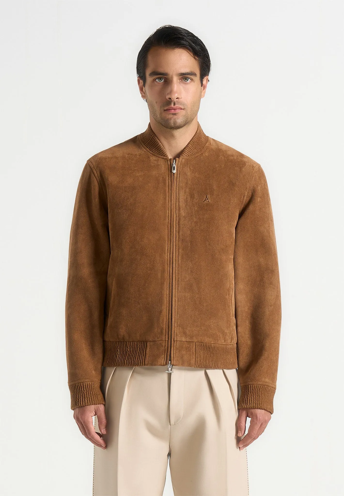 Arsene - Suede Bomber Jacket - Fawn sold by Maniere De Voir product image thumbnail 4