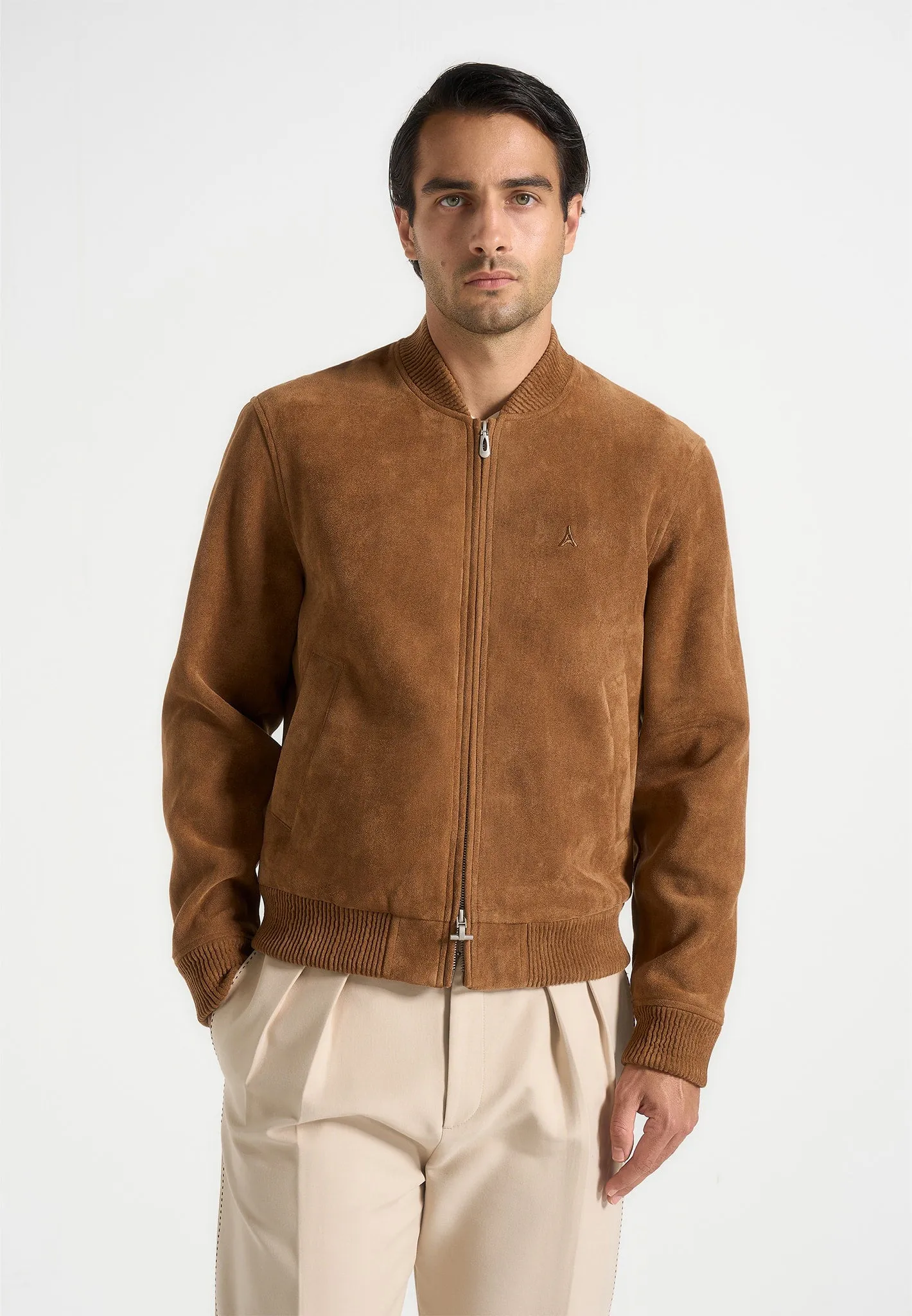 Arsene - Suede Bomber Jacket - Fawn sold by Maniere De Voir product image thumbnail 2