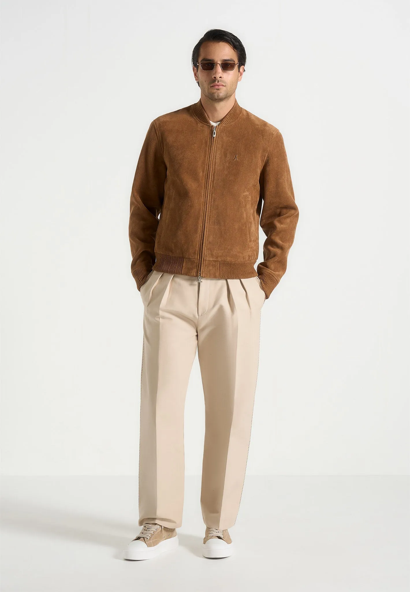 Arsene - Suede Bomber Jacket - Fawn sold by Maniere De Voir