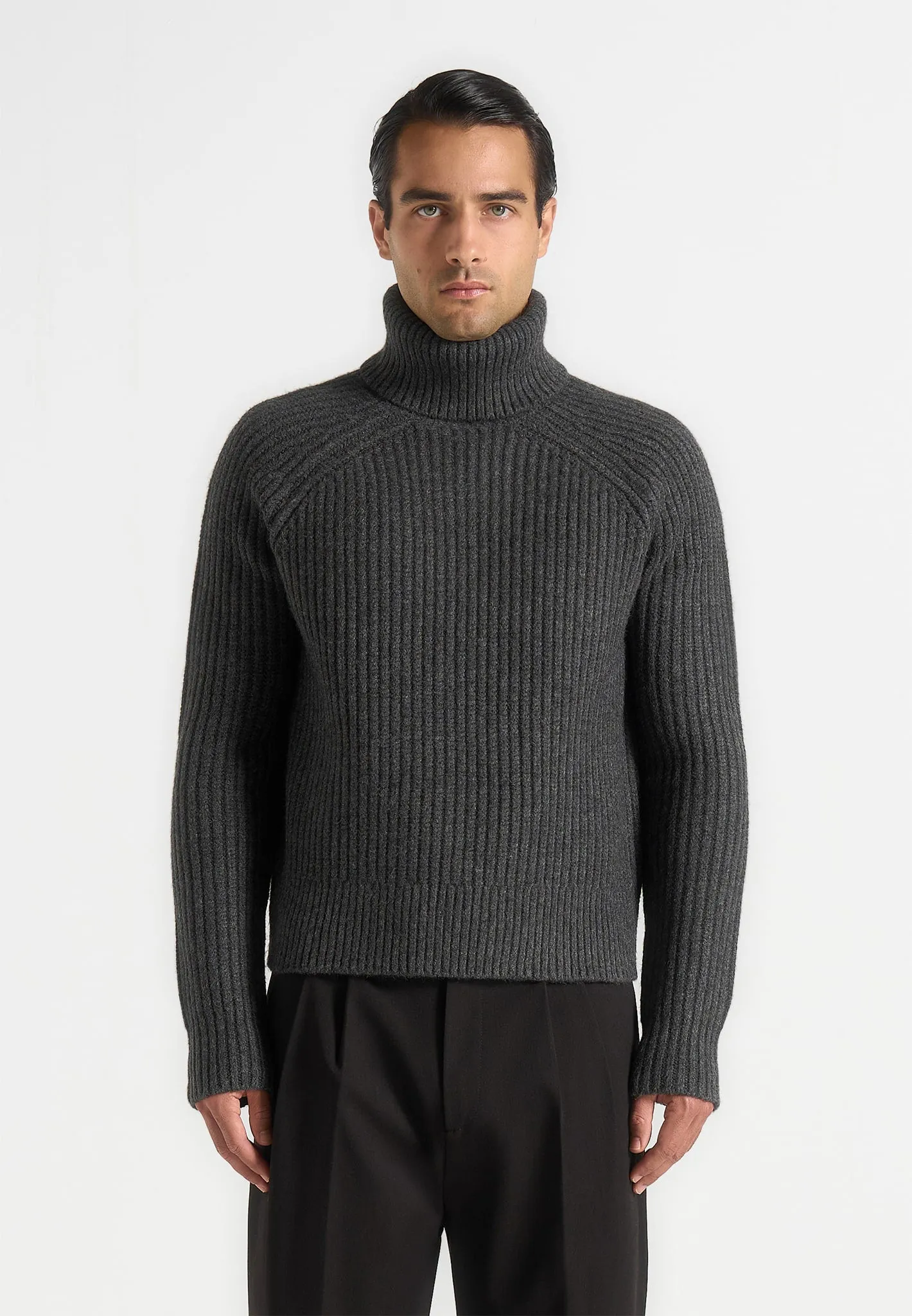 Rudy - Roll Neck Chunky Knit Jumper - Grey sold by Maniere De Voir product image thumbnail 4
