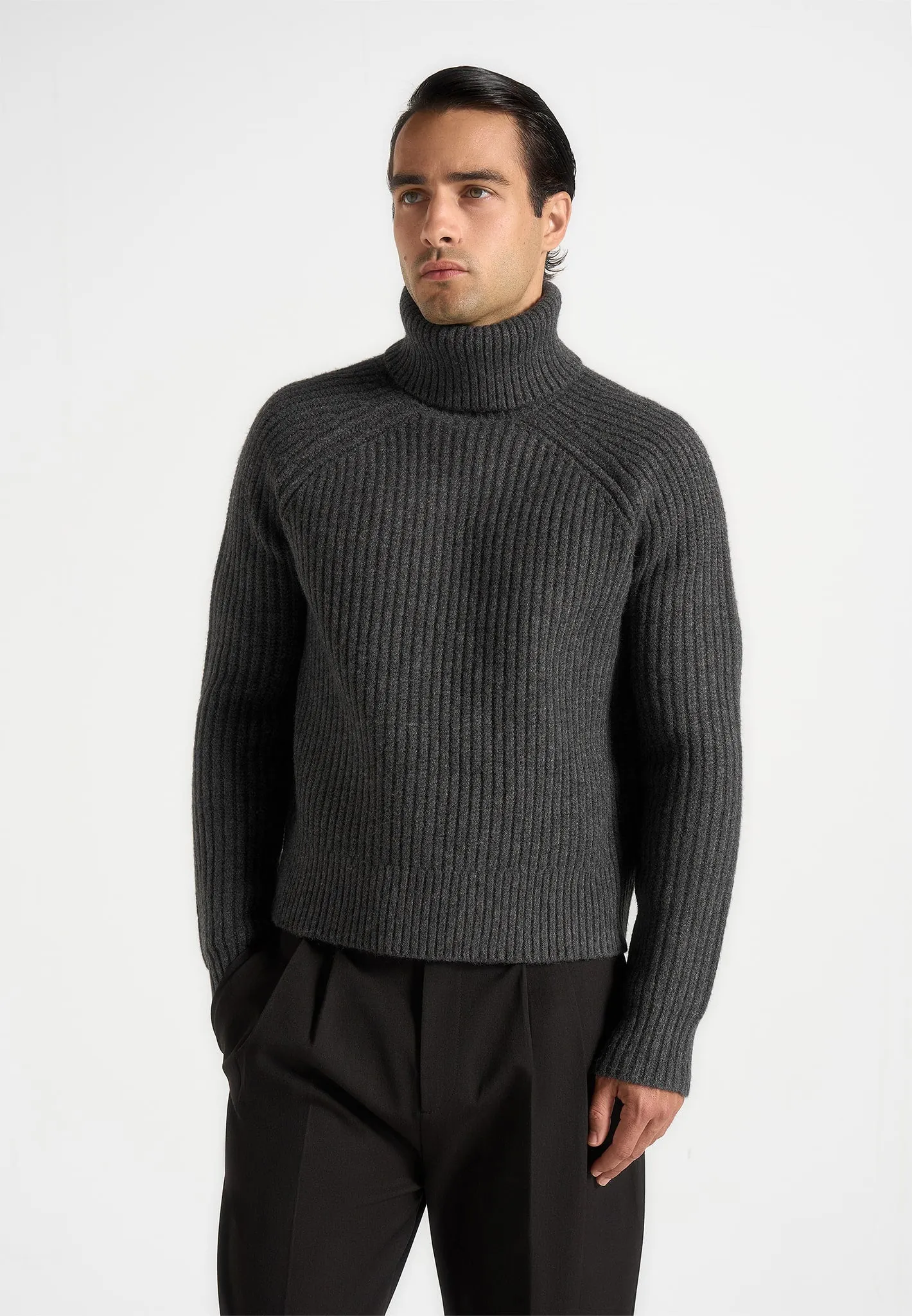 Rudy - Roll Neck Chunky Knit Jumper - Grey sold by Maniere De Voir product image thumbnail 2