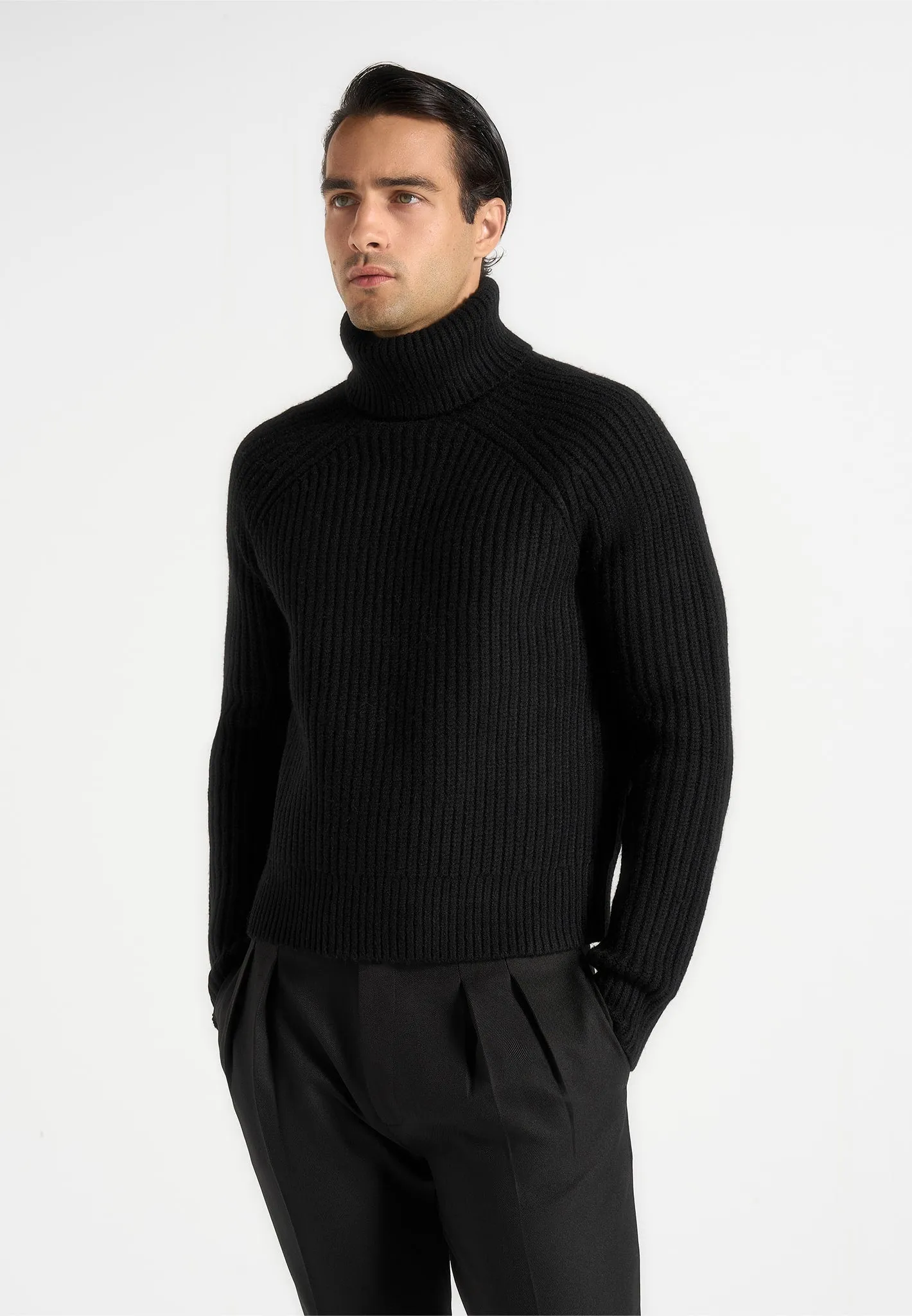 Rudy - Roll Neck Chunky Knit Jumper - Black sold by Maniere De Voir product image thumbnail 2
