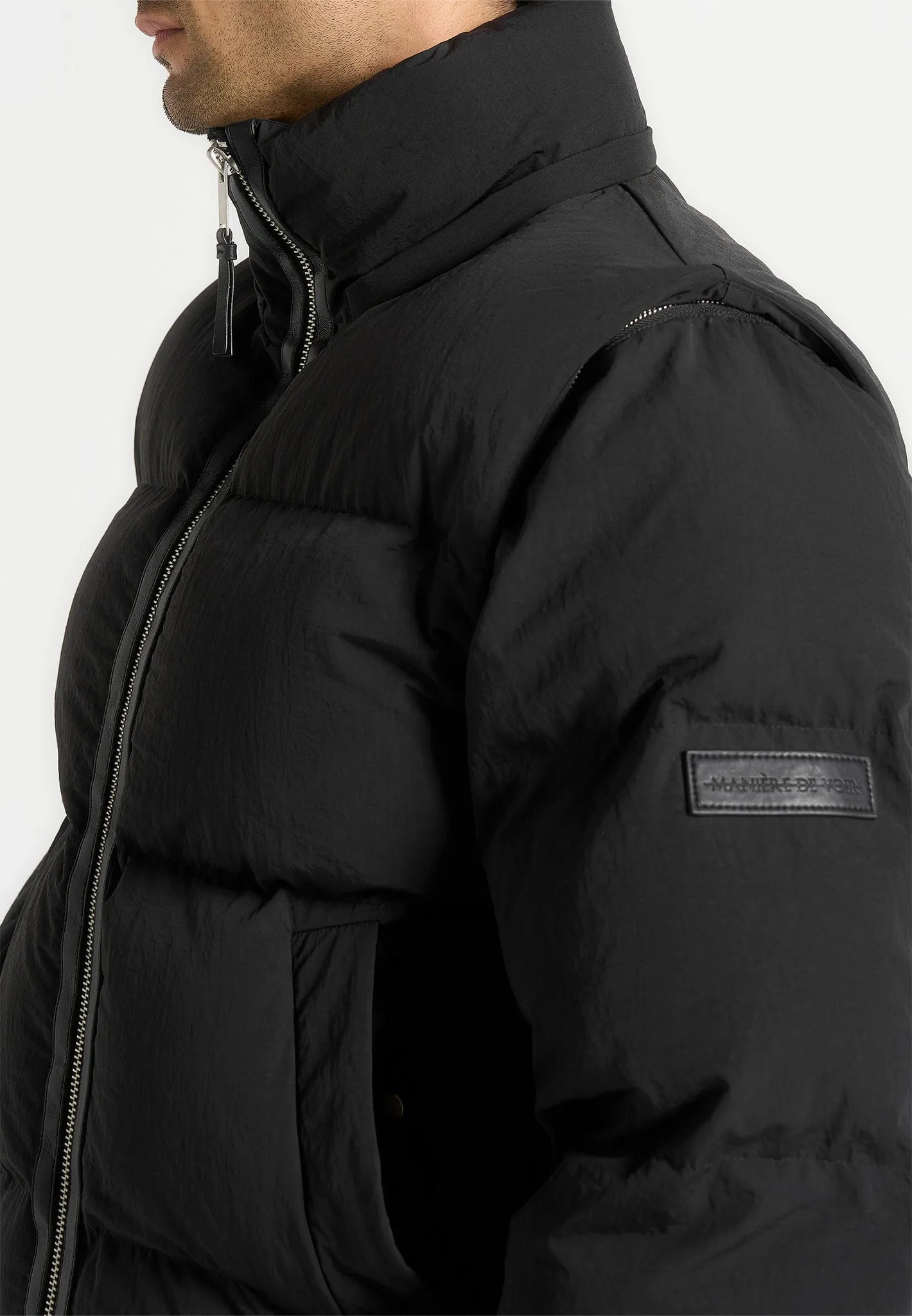 Eric - 2-in-1 Puffer/Gilet Jacket - Black sold by Maniere De Voir product image thumbnail 5