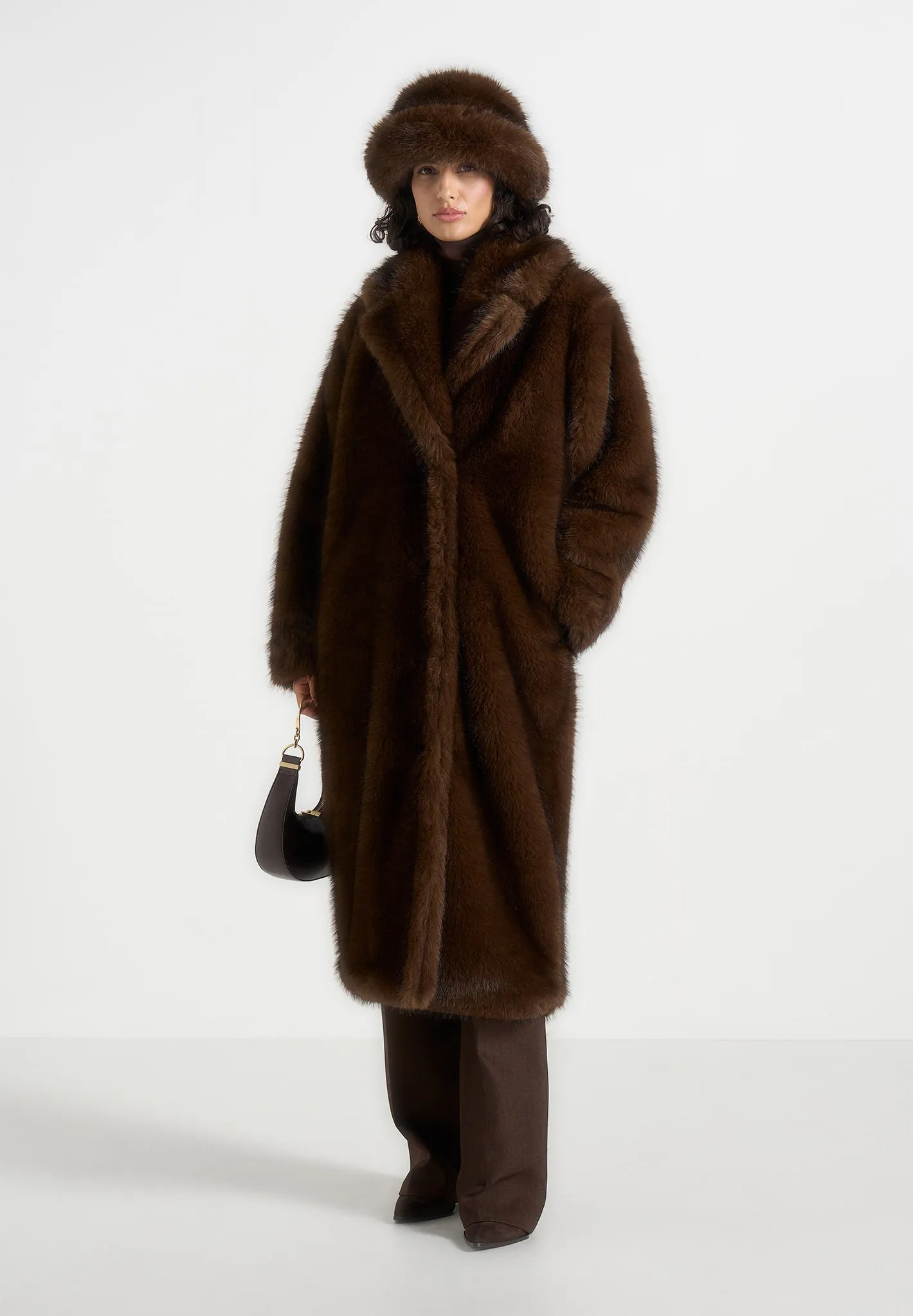 Ilya - Oversized Fur Hat - Brown sold by Maniere De Voir product image thumbnail 2