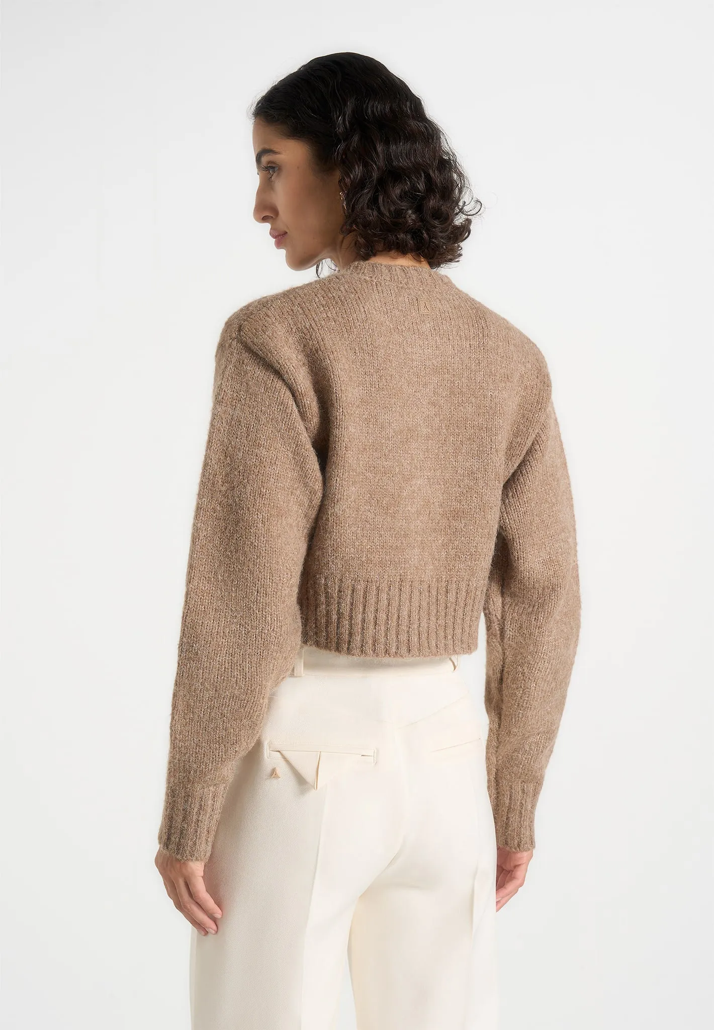 Caren - Brushed Wool Knit Cardigan - Beige sold by Maniere De Voir product image thumbnail 3