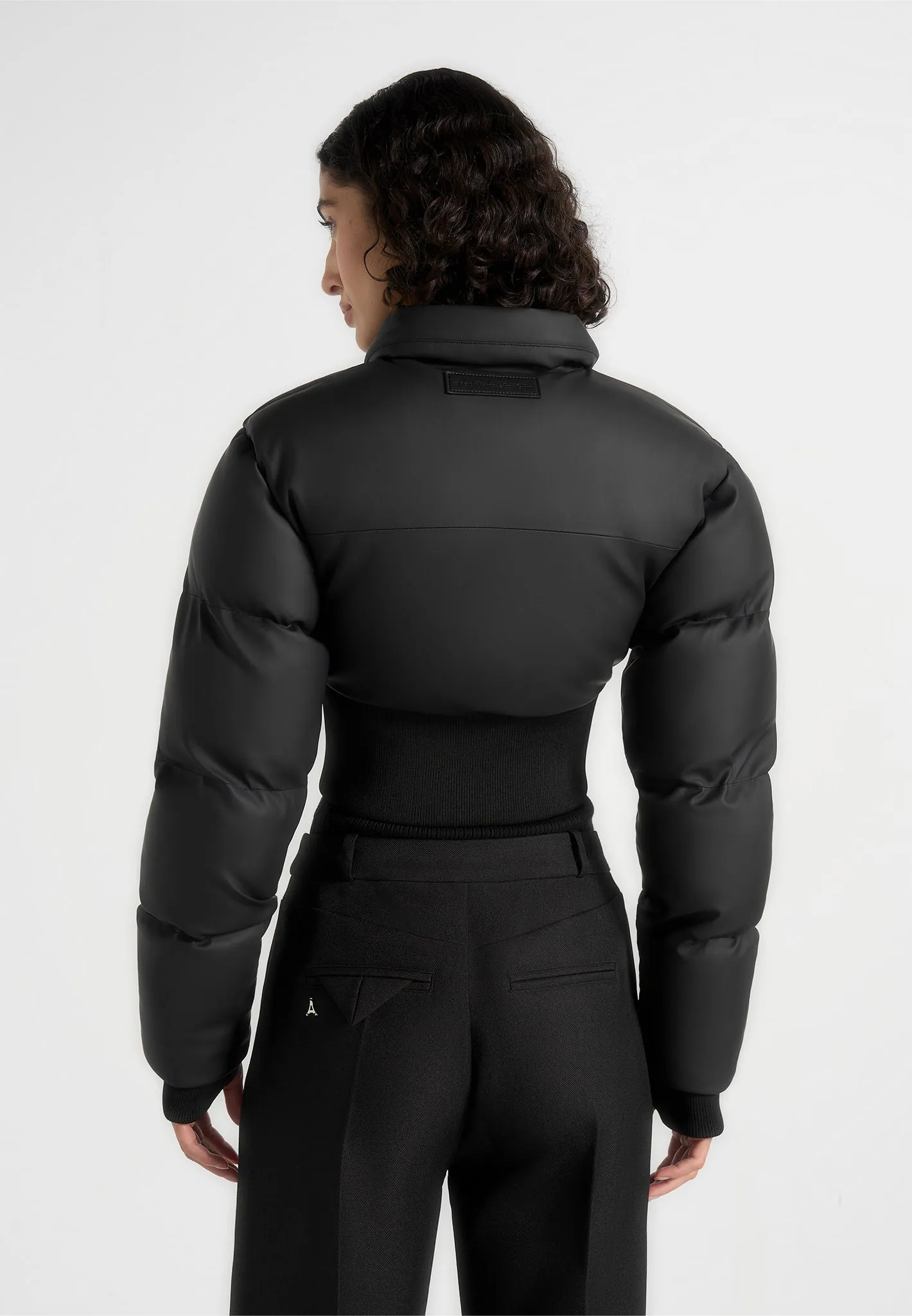 Dalya - Matte Cropped Biker Puffer Jacket - Black sold by Maniere De Voir product image thumbnail 5